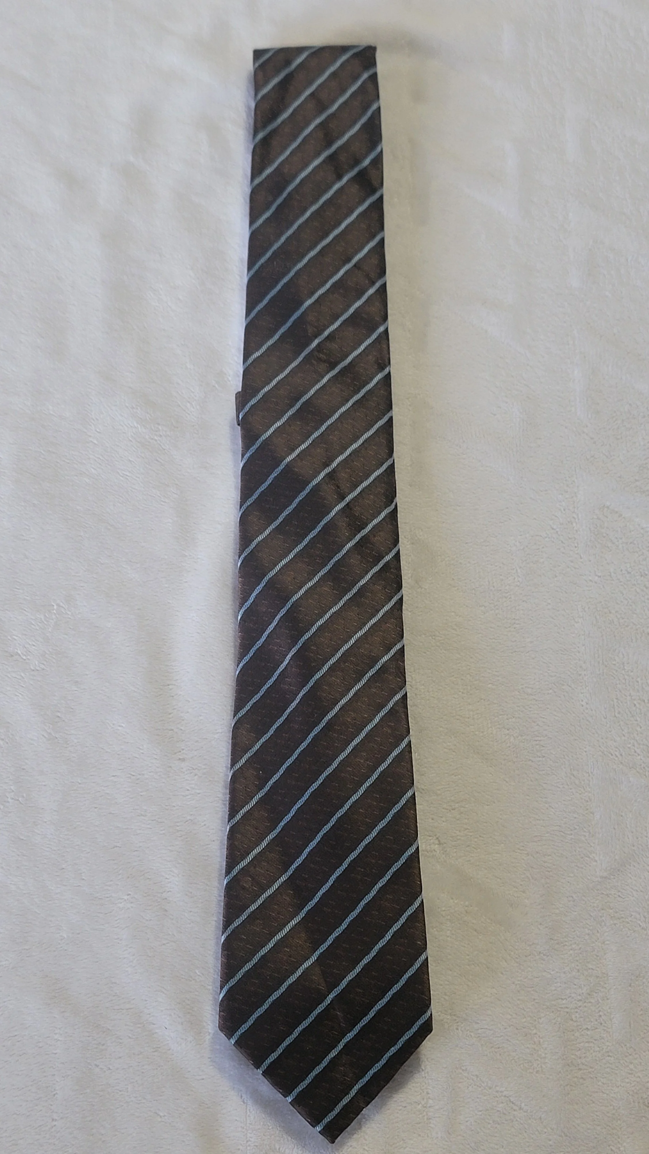 Dark Brown and Blue stripe tie