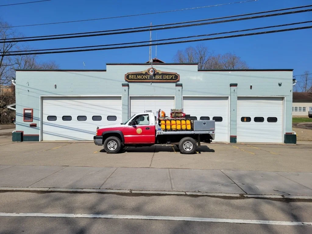  2001 KME International Commercial Chassis Rescue Pumper 
 
3-man cab with a 1250 GPM Pump and a 750 Gal Tank.
 
​We purchased this truck new in 2001. This is our second due engine for Structure Fires and First due for Rescue calls. It carries 2 MSA 