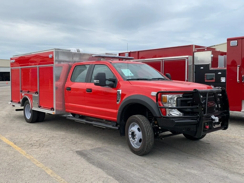  2020 Pierce Ford F-550 Light Rescue 
 
This truck carries all of our rescue equipment, 4 Point Winch System, Remote Control Light Tower, Jaws of Life, High Pressure Air Bags, Vehicle Extrication Equipment, Water Rescue Equipment, Low Angle Rescue Eq