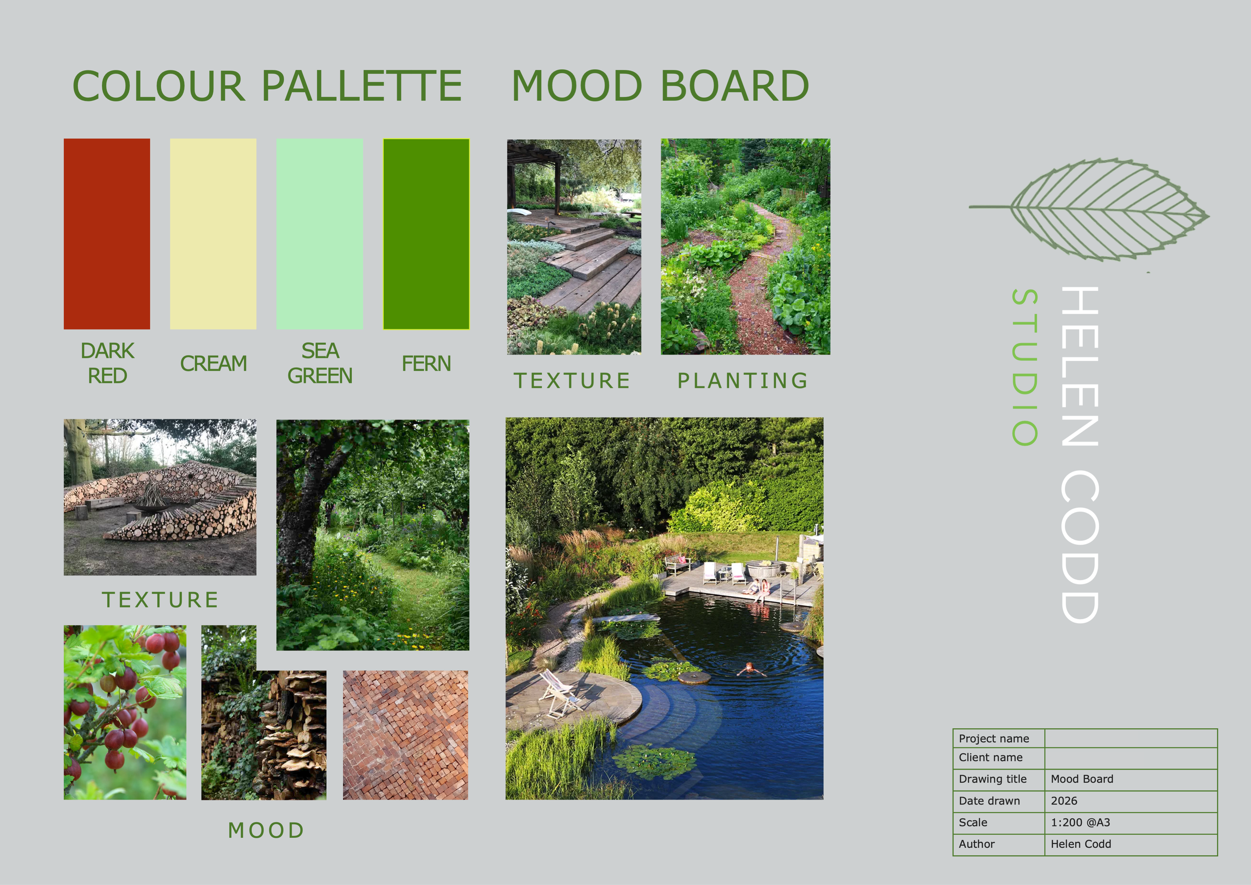 Rural family garden with cottage‑wild planting and space to grow - Mood board