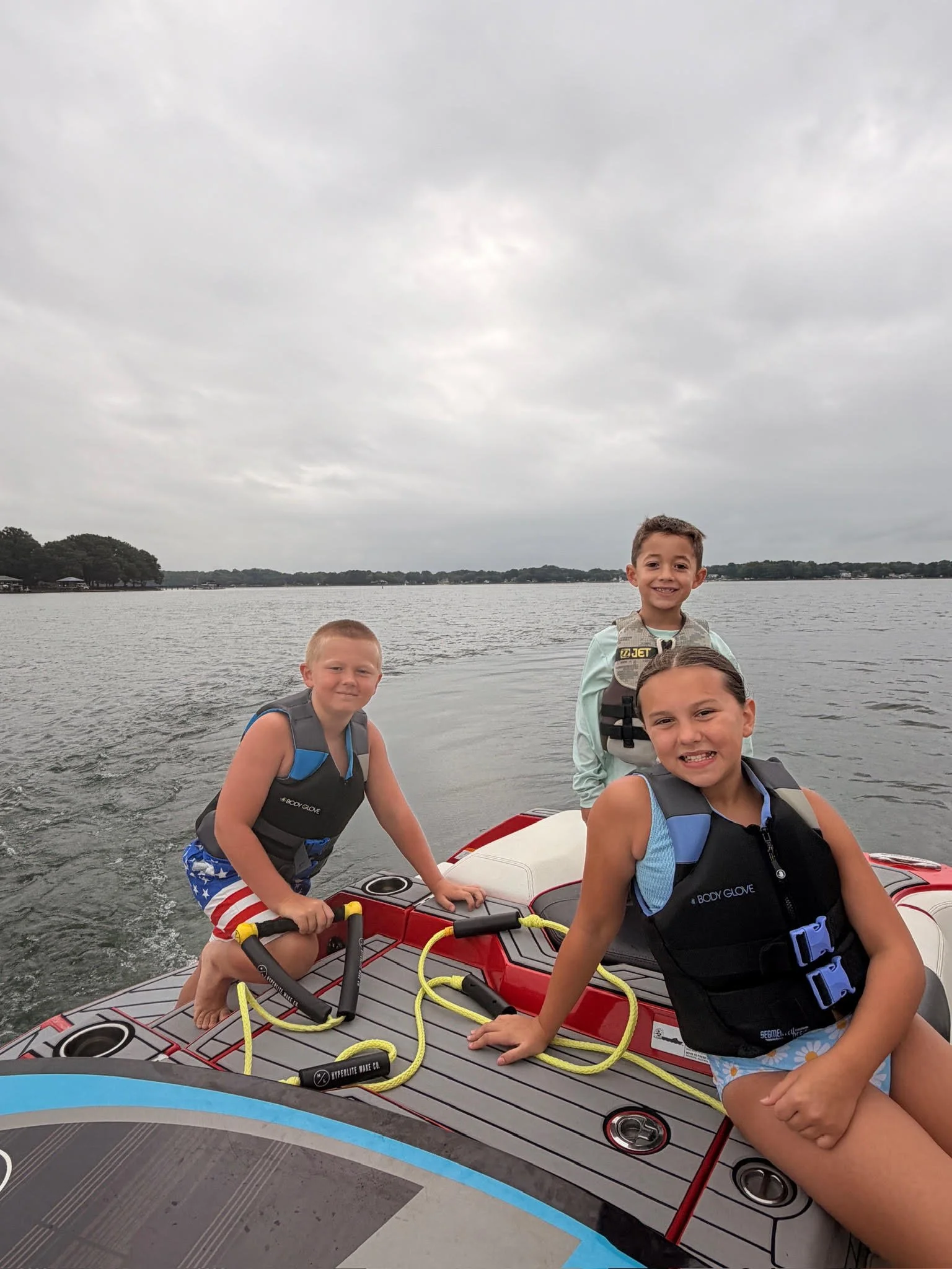 Young riders during day camp on Lake Norman with Surf Wake Ski