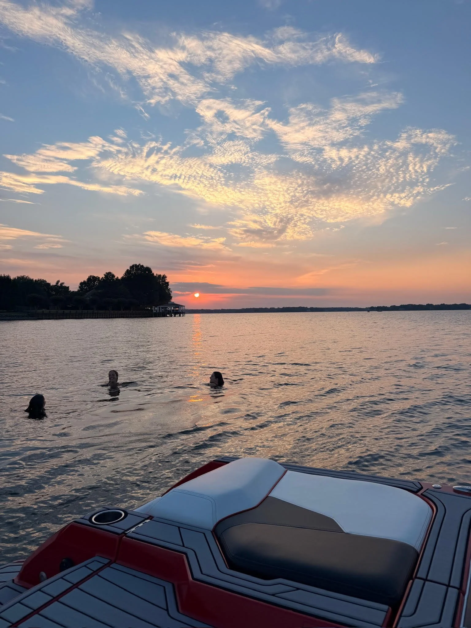 private sunset cruise on lake norman