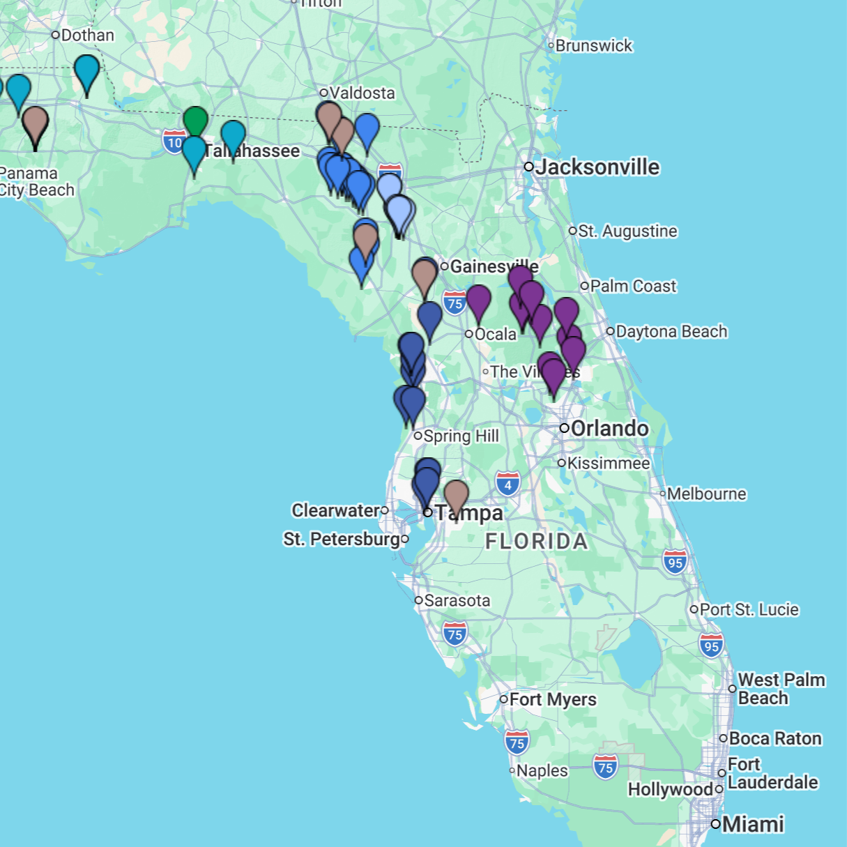 Florida springs map