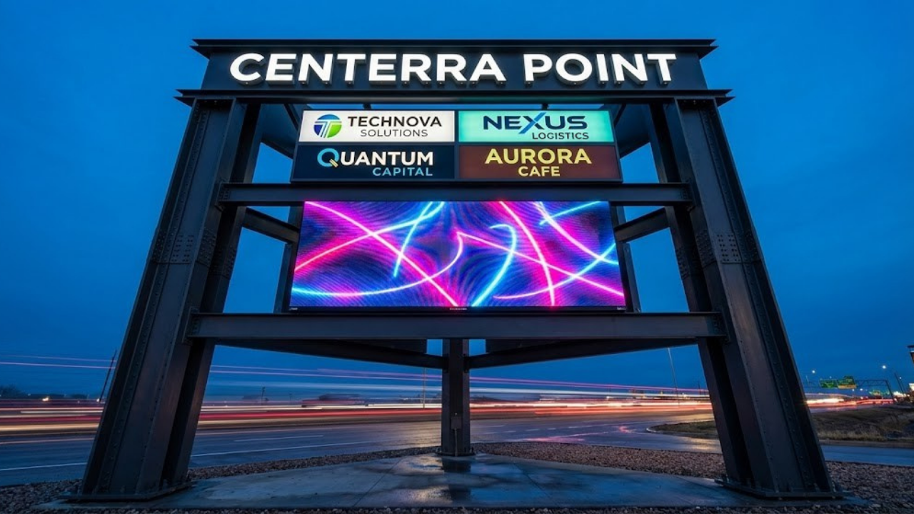 Highway pylon sign, digital sign custom in northern Colorado