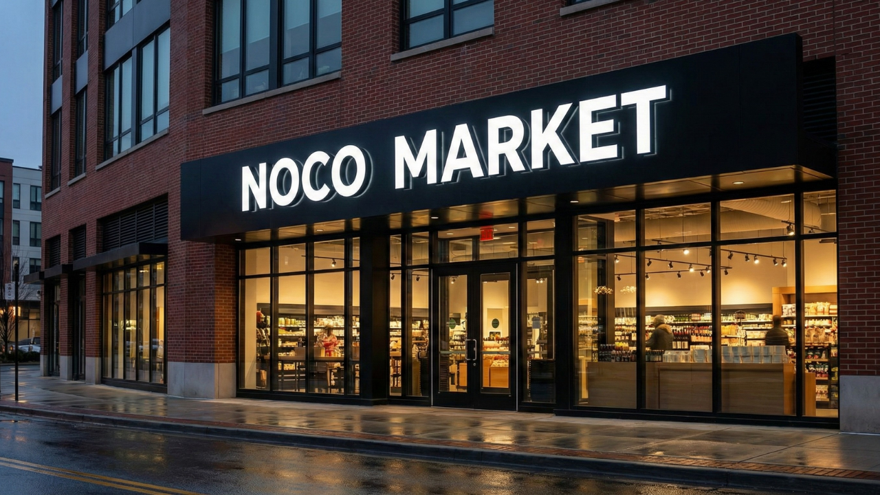 Northern Colorado illuminated custom channel lights on storefront