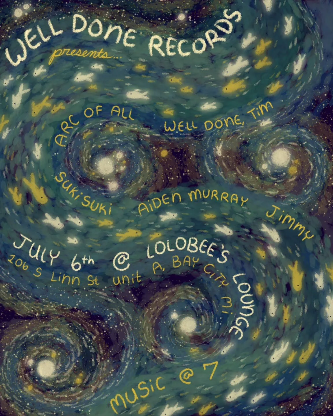 Flier designed for @welldonetim :D super super fun to work on, I love space fish