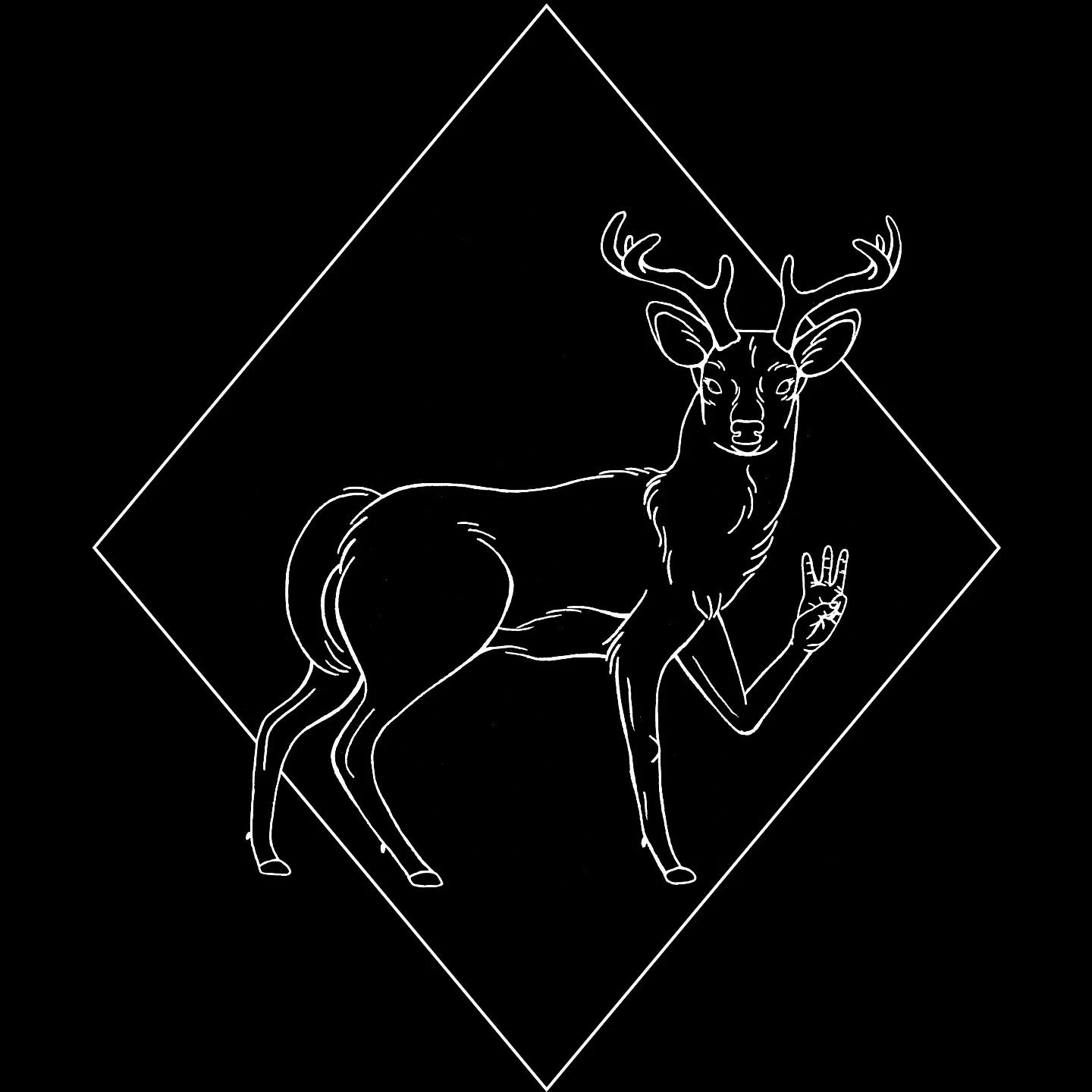 Album art created for @welldonetim 's upcoming album, Grey! All of my time spent drawing deer has paid off I think 🥰