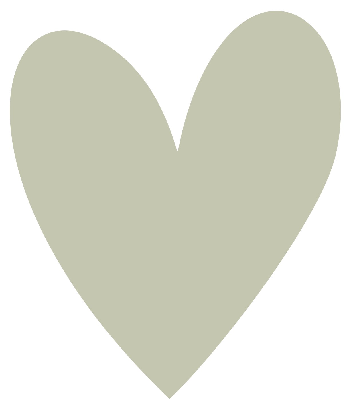 A simple two-tone heart with a black background and a beige front.