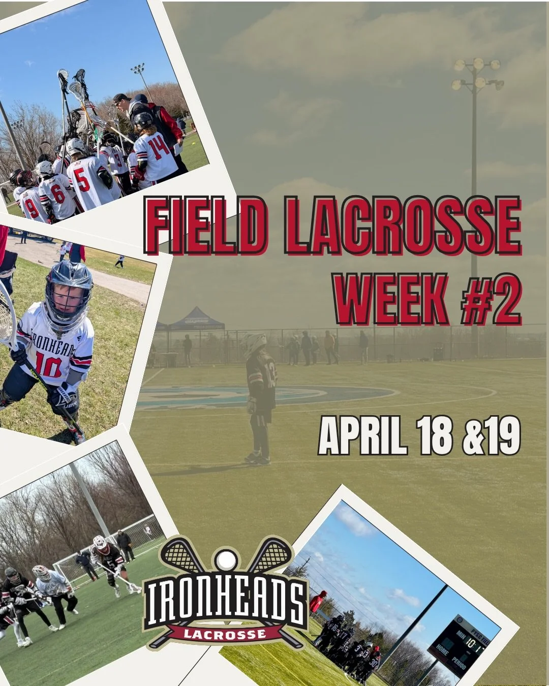 🥍 Field Week 2 is here! Are you ready?

The U9s are heading to Brampton, but everyone else is playing at HOME. Let&rsquo;s pack the stands and show our Ironheads spirit.

Tag us in your game day posts or if you don&rsquo;t have a public account send