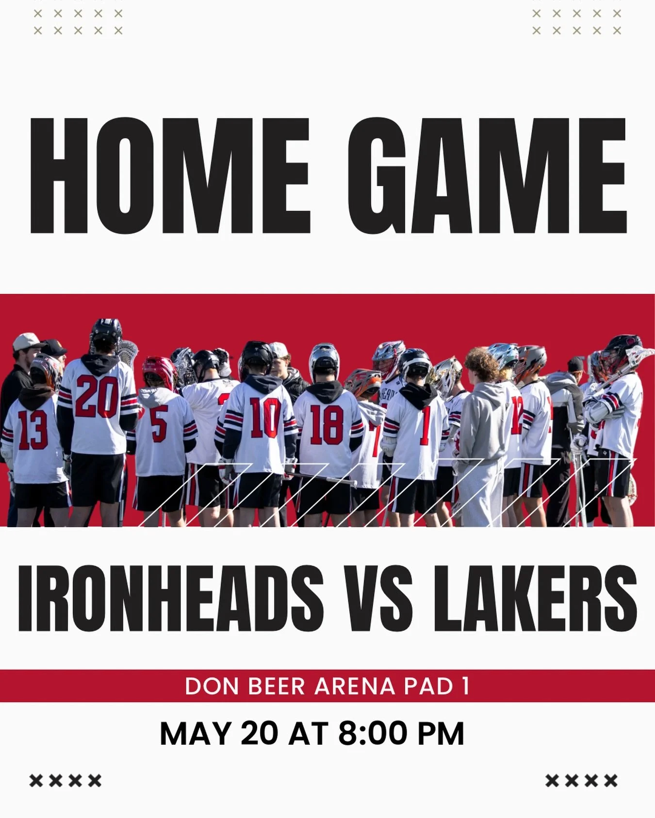 🥍Are you ready?🥍

The U17s have our first game of the box season at HOME.

Get to Pad 1 at Don Beer tonight after practice tonight and watch them bring the Grit!

#RockmenHeart #ironheadsgrit #playlacrosse #pickeringontario #youthlacrosse