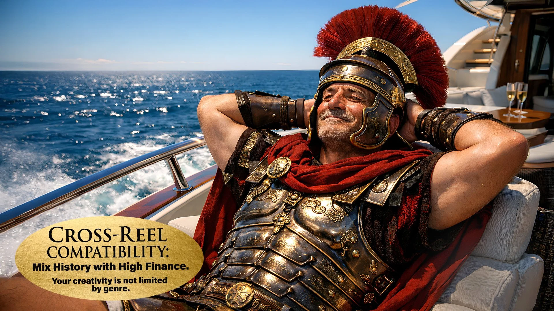 Now it's never been easier to combine different genres in the same image instantly! Roman Centurions on Modern Day Yachts?  Why not? Only on POMPR.com