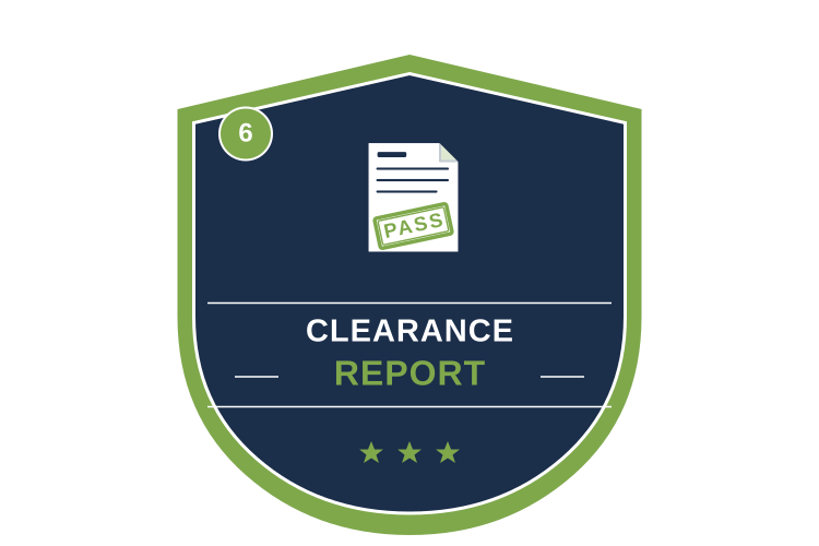 Written Pass/Fail Clearance Report