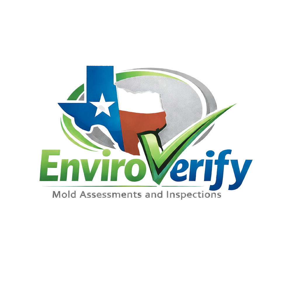 Logo for EnviroVerify with a checkmark, a star, and a color palette in green, blue, red, gray, and purple.