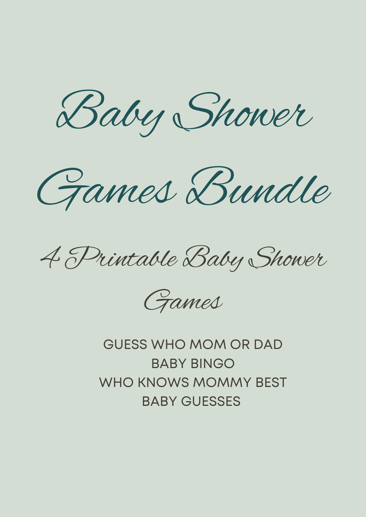Baby Shower Games Bundle