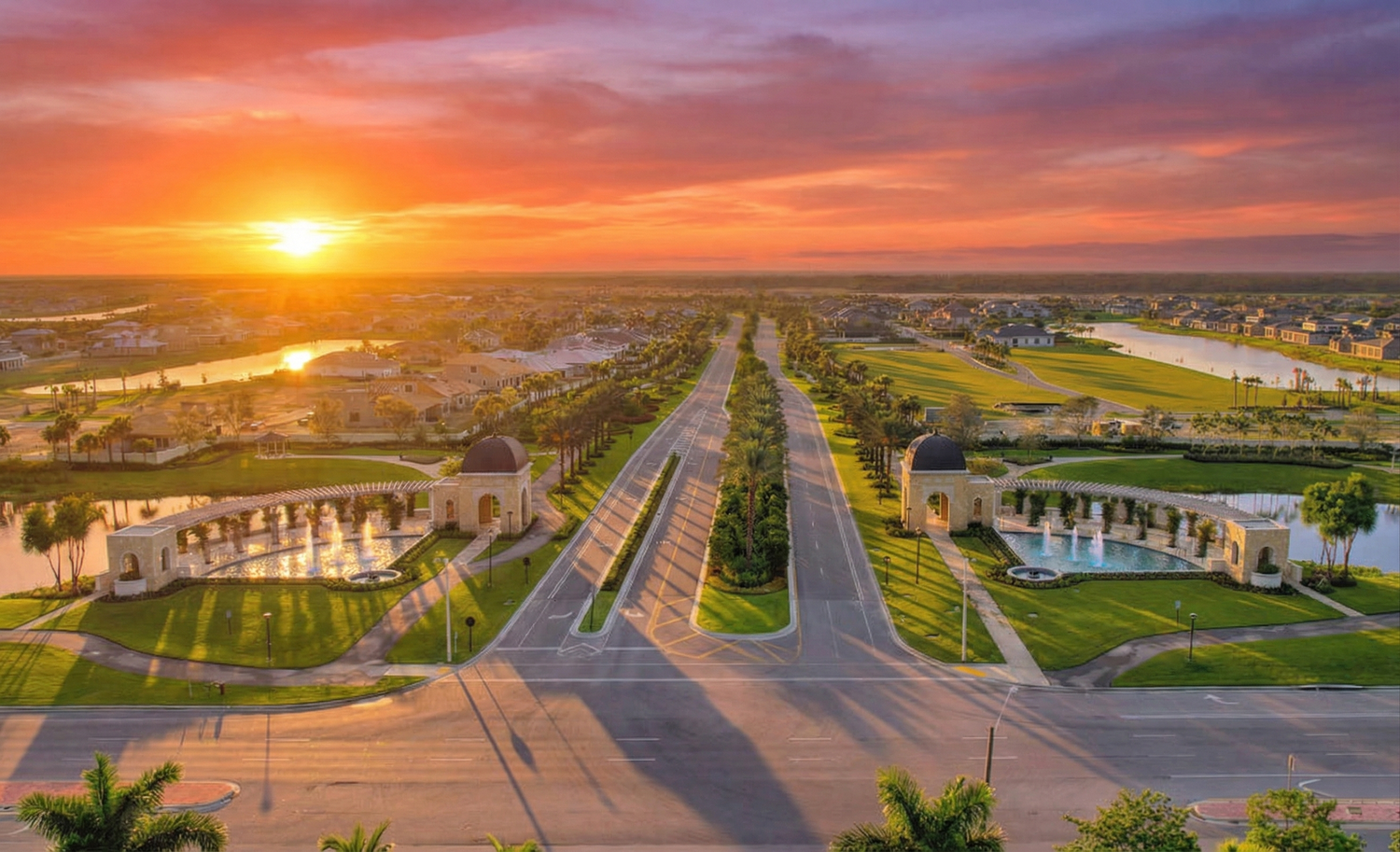 Lakes and open green space at Avenir in Palm Beach Gardens