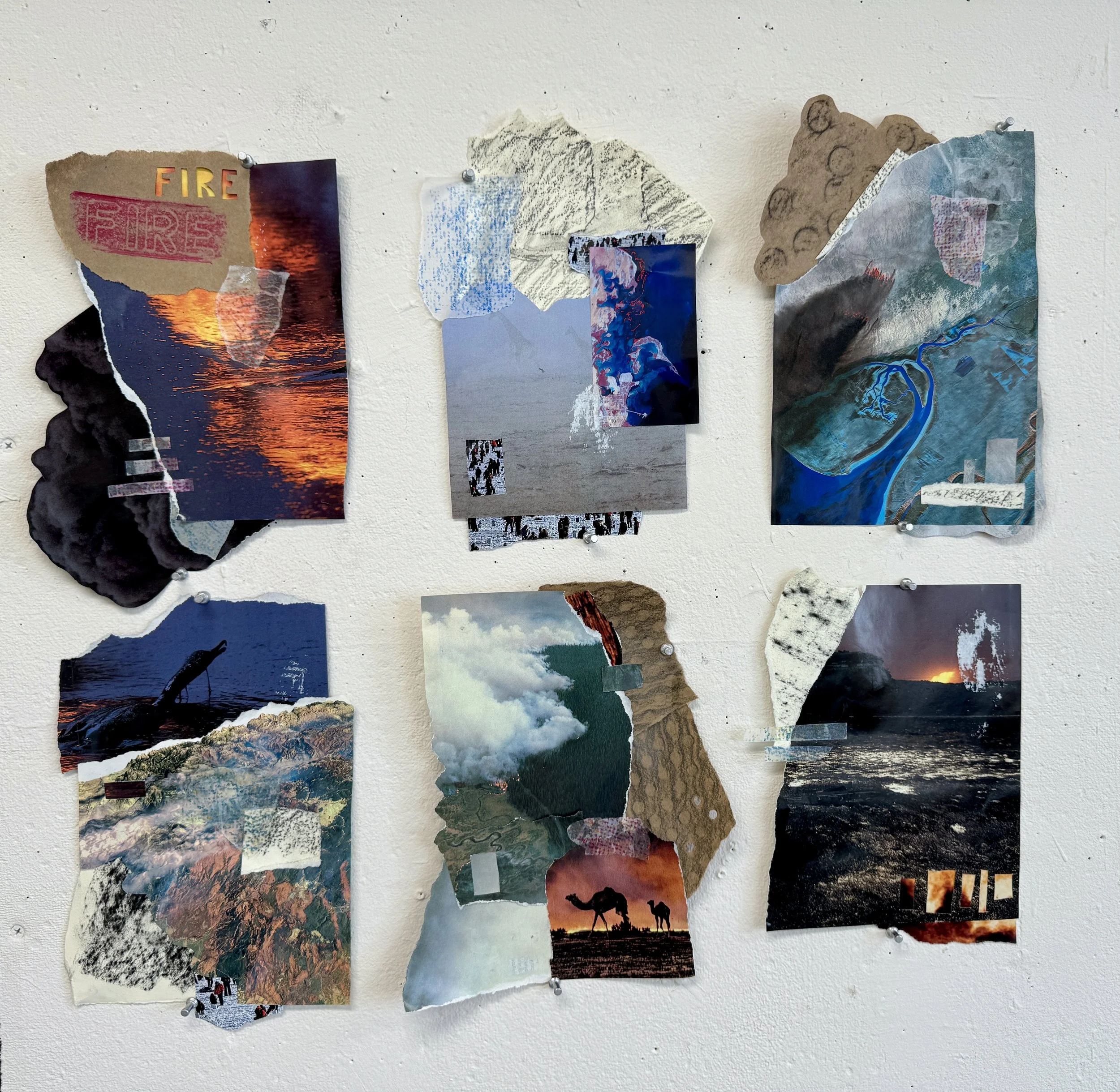 Six Texture Studies, mixed media, 2024