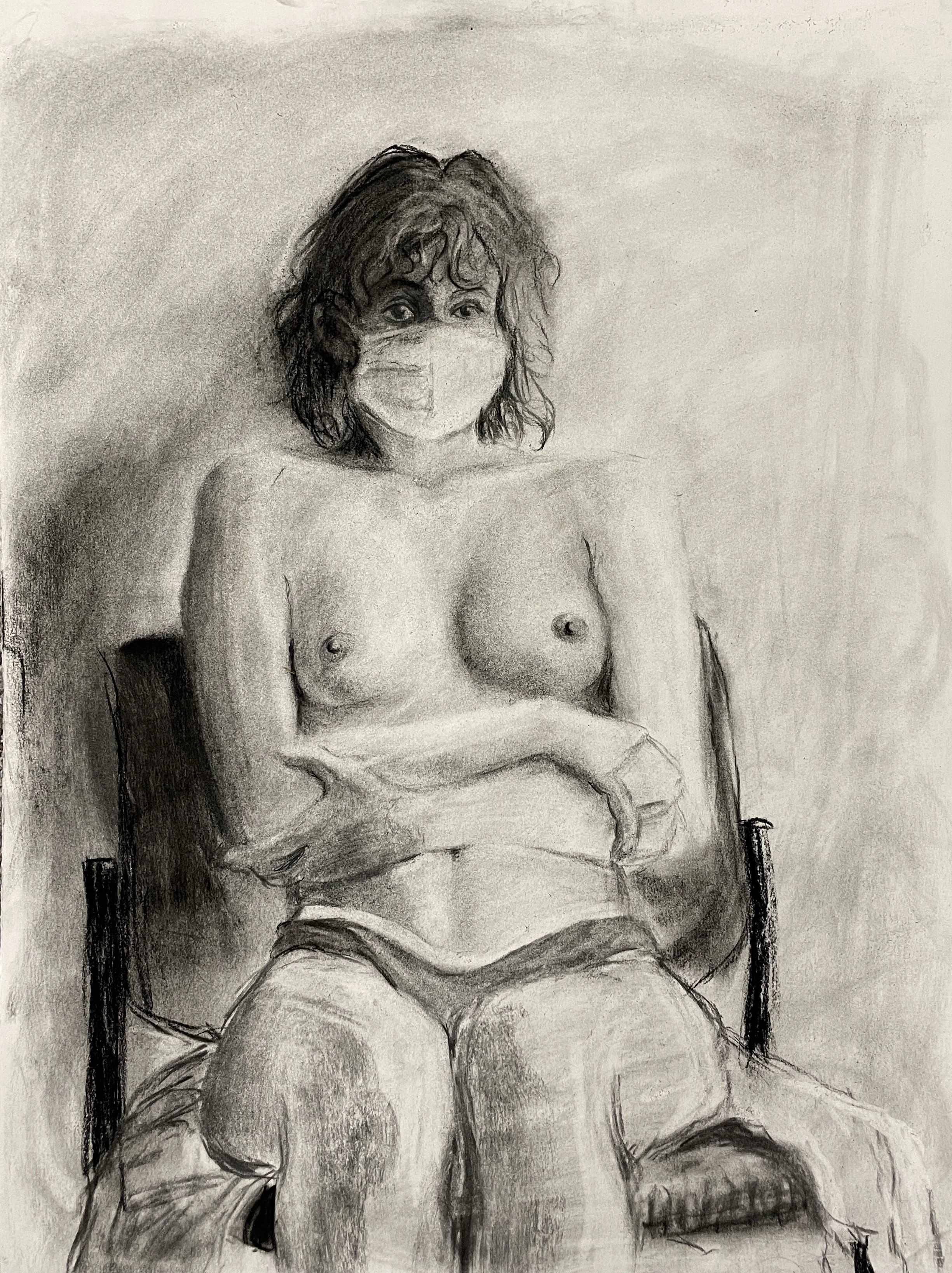 Nude Study, Charcoal on Paper, 2023