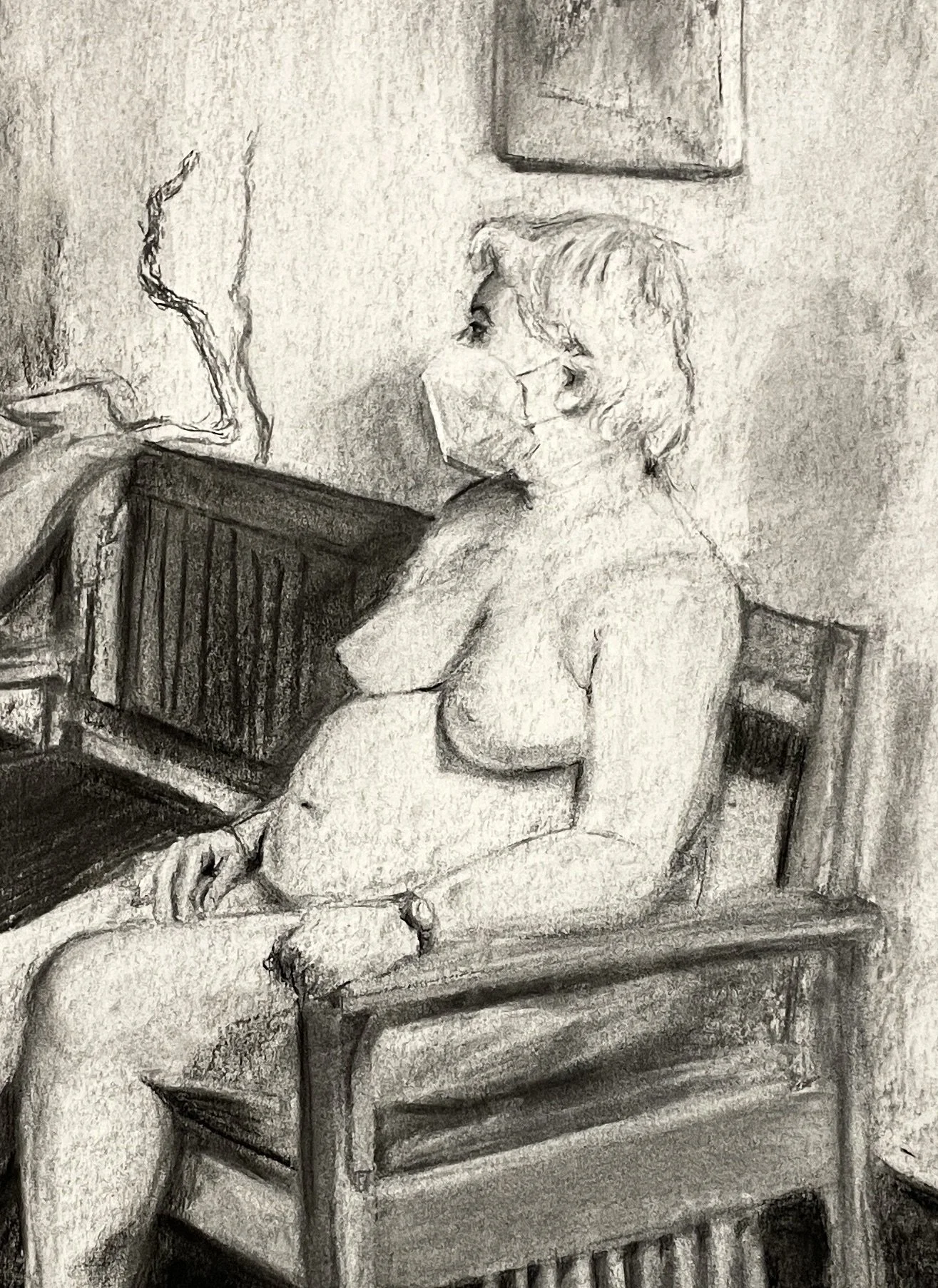 Nude Study, Charcoal on Paper, 2023