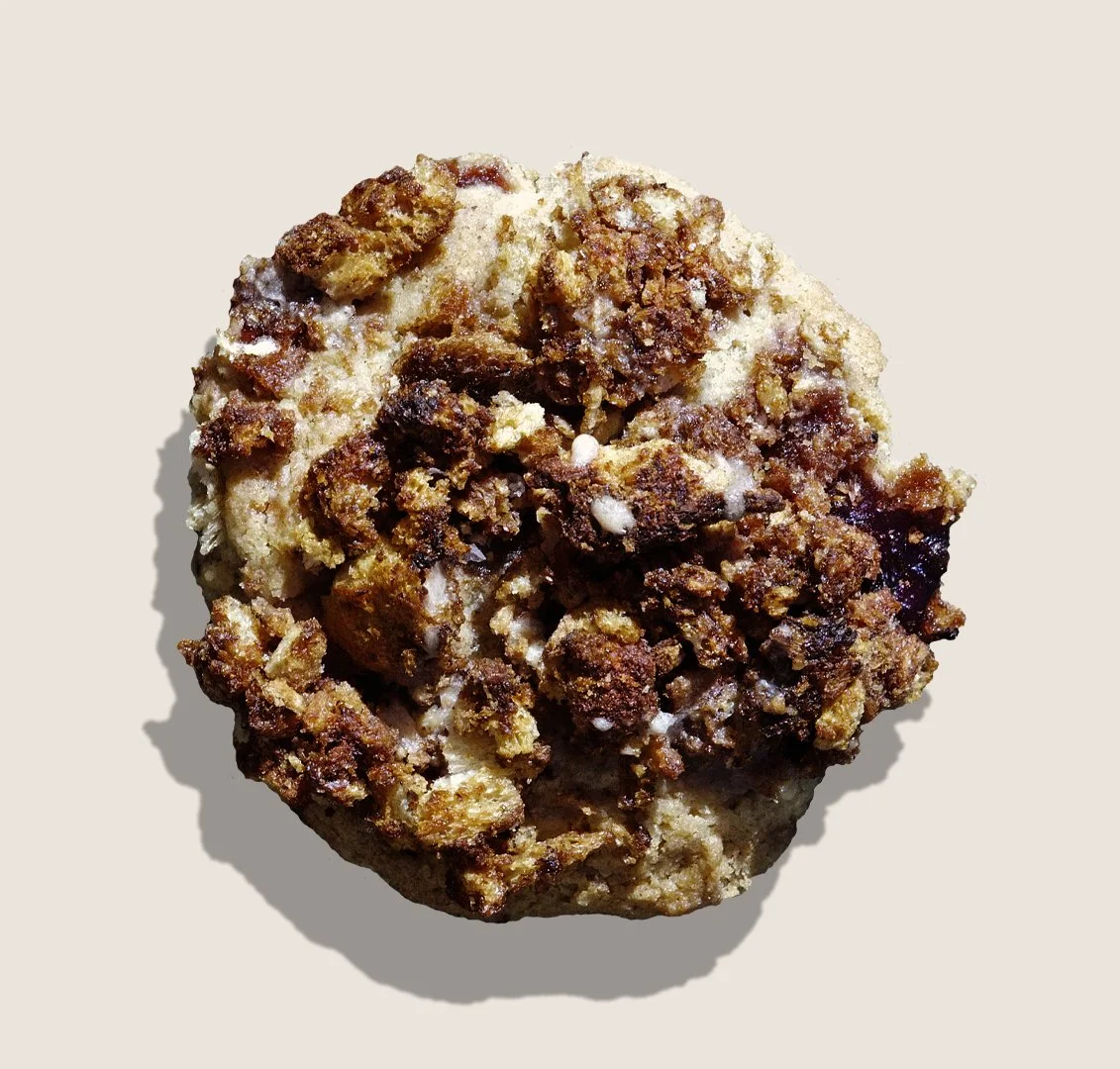 "HOGWIFE" TOASTED CREAM COOKIE CRUNCH - WE BASICALLY MADE A COOKIE, CRUSHED IT, TOASTED IT, THEN ROLLED ANOTHER COOKIE IN IT'S REMAINS & BAKED IT AGAIN. INDULGENT.  I KNOW.  - 1 DOZEN