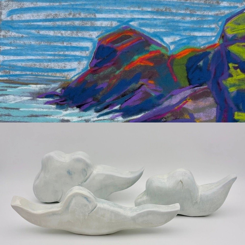 Join us for two Art Openings this Friday, May 29, 4 pm to 6 pm. "Drawn from Monhegan: Seven Responses" features paintings and pastels, and "A Measure or Air and Water" is a solo show of sculptural ceramics by Ann McClellan. The Ma