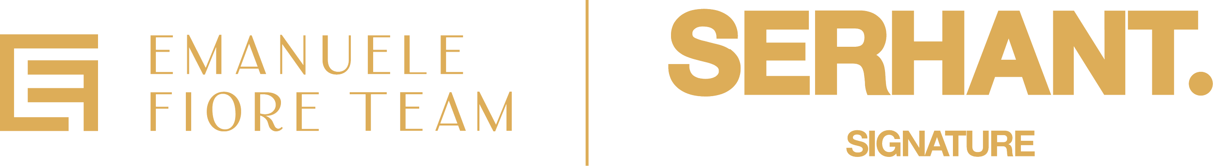 Logo of Emanuele Fiore Team and Serhant Signature with stylized 'E' icon.