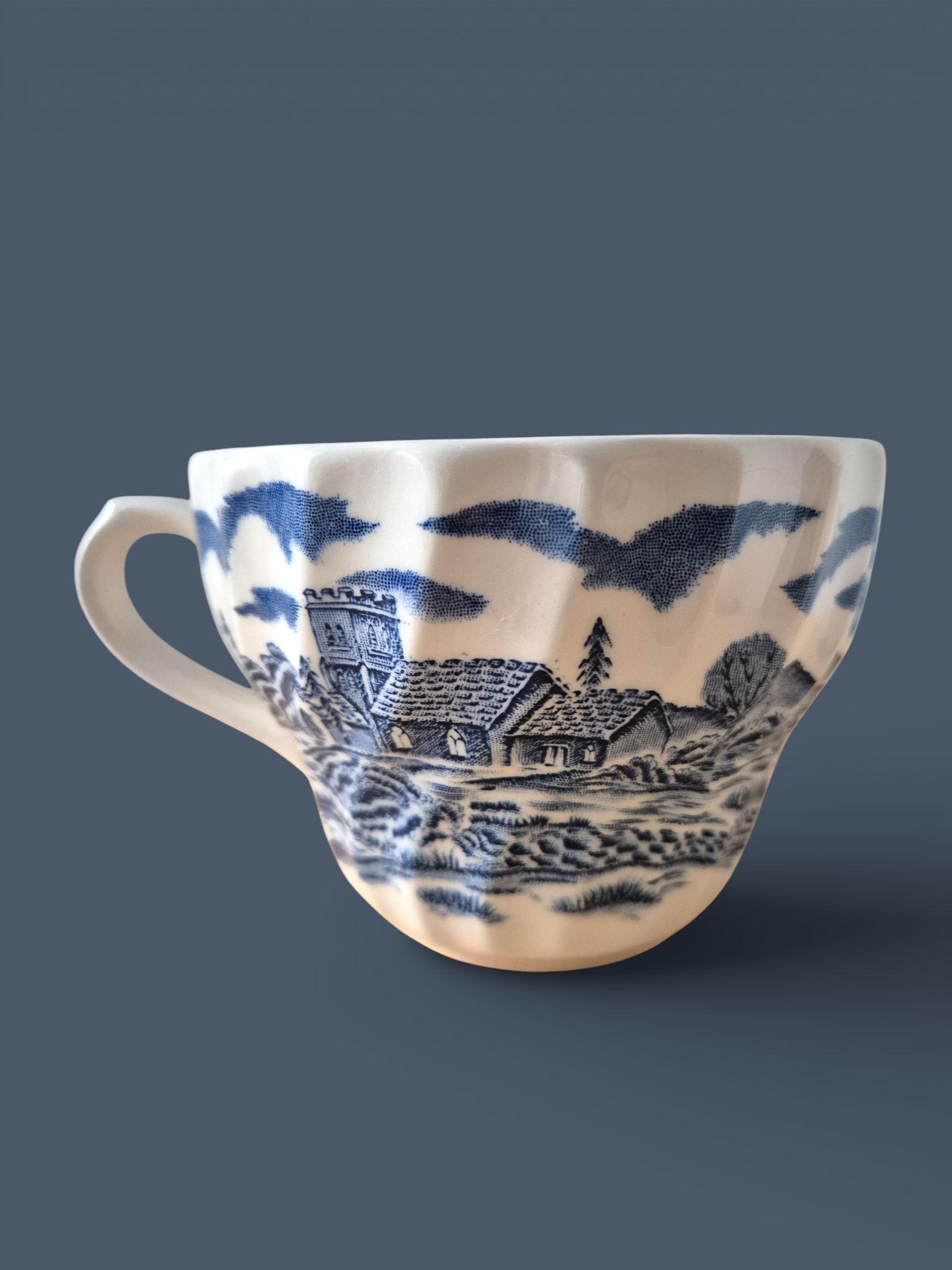 Чашка Альпійська сценка синьо-біла