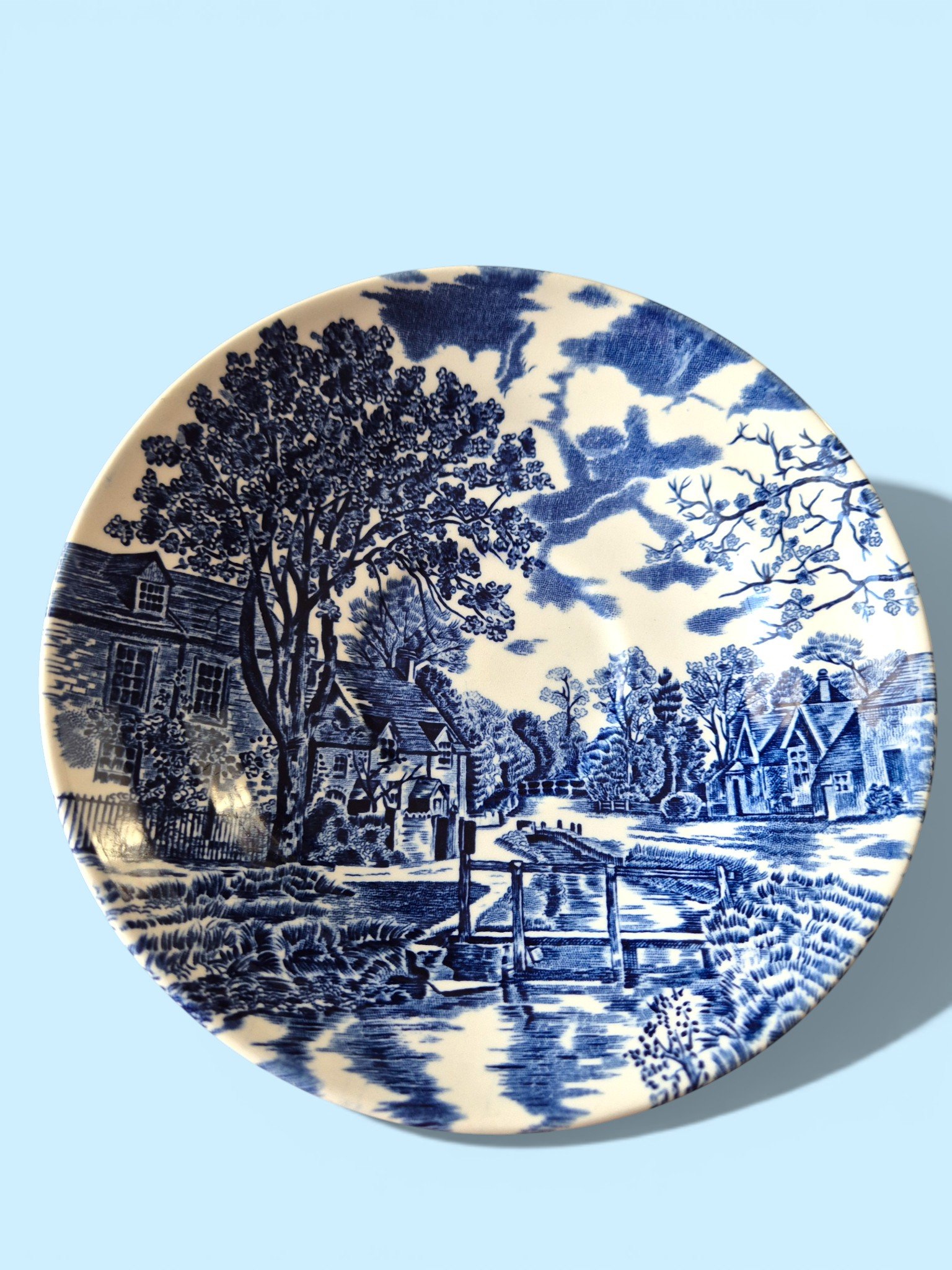 Тарілка Англійський замок синя глибока