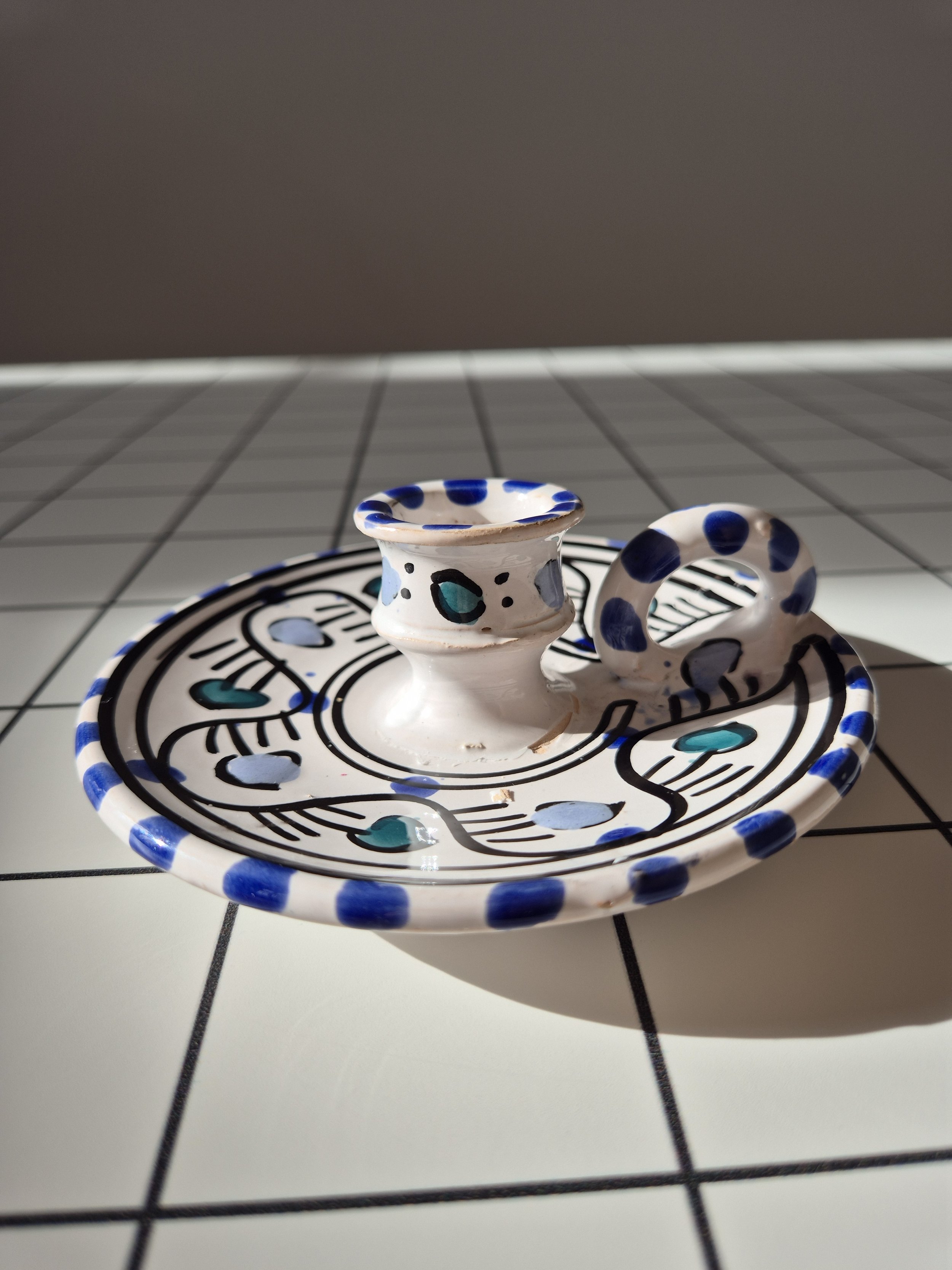 Підсвічник-каганець Синій орнамент