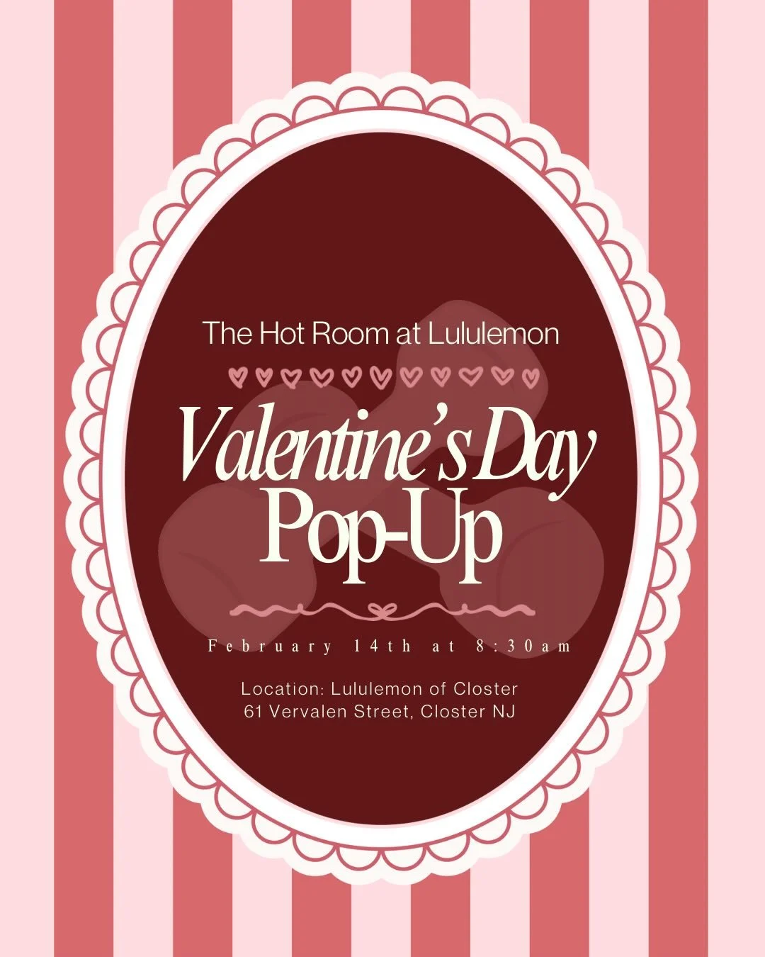 SURPRISE! ✨ We are hosting our very first pop up event at the Lululemon of Closter on February 14th! Come meet us for our Galentine&rsquo;s Day theme sculpt class followed by @lulus.sips matcha bar &amp; shopping! 🍵💕Use the link in our bio to sign 