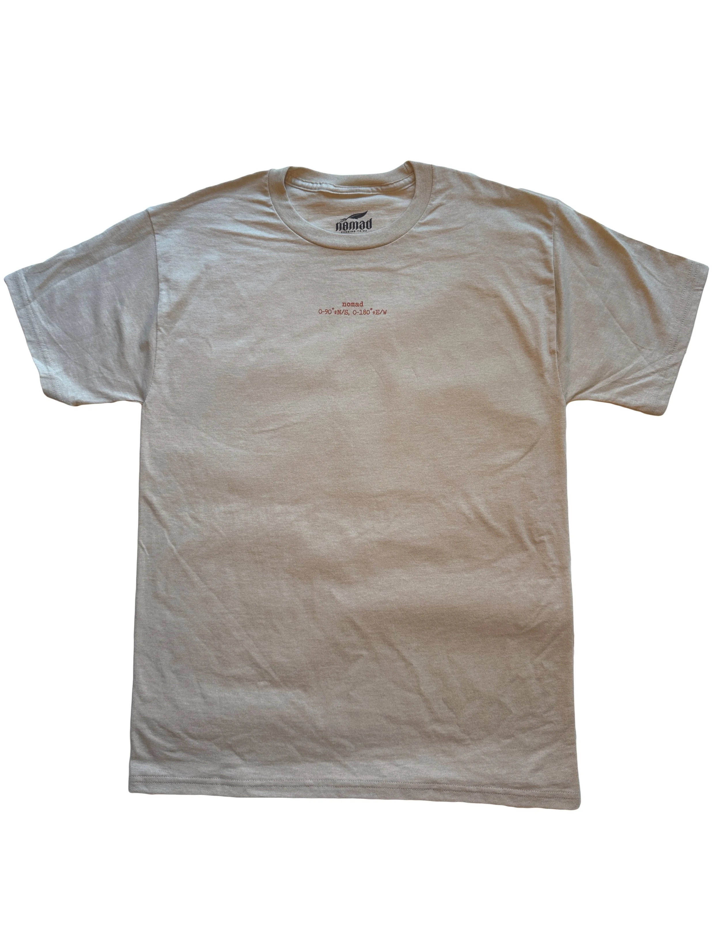 Run Wild Roam Free tan Unisex T - front flat lay - Nomad Running Tribe