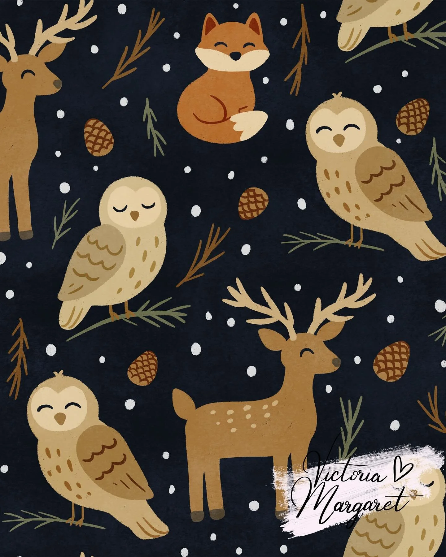 My entry for the @spoonflower Festive Animals contest! I had a lot of fun drawing these cute woodland animals!!! 
#art #digitalart #digitalartist #spoonflower #spoonflowerchallenge #woodlandanimals #festiveanimals #surfacepattern #surfacedesign #seam