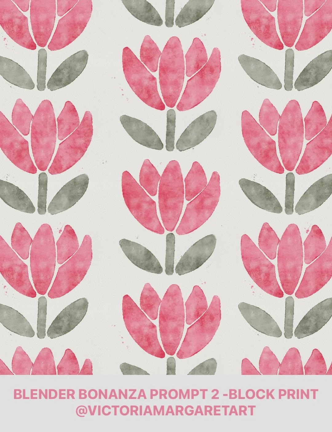 #blenderbonanza26 prompt 2 - block print (single motif)

I drew a flower for this one, and while the watercolor makes me think it might not fully fit the block print theme, I still had a lot of fun making it. I think that&rsquo;s really what the chal