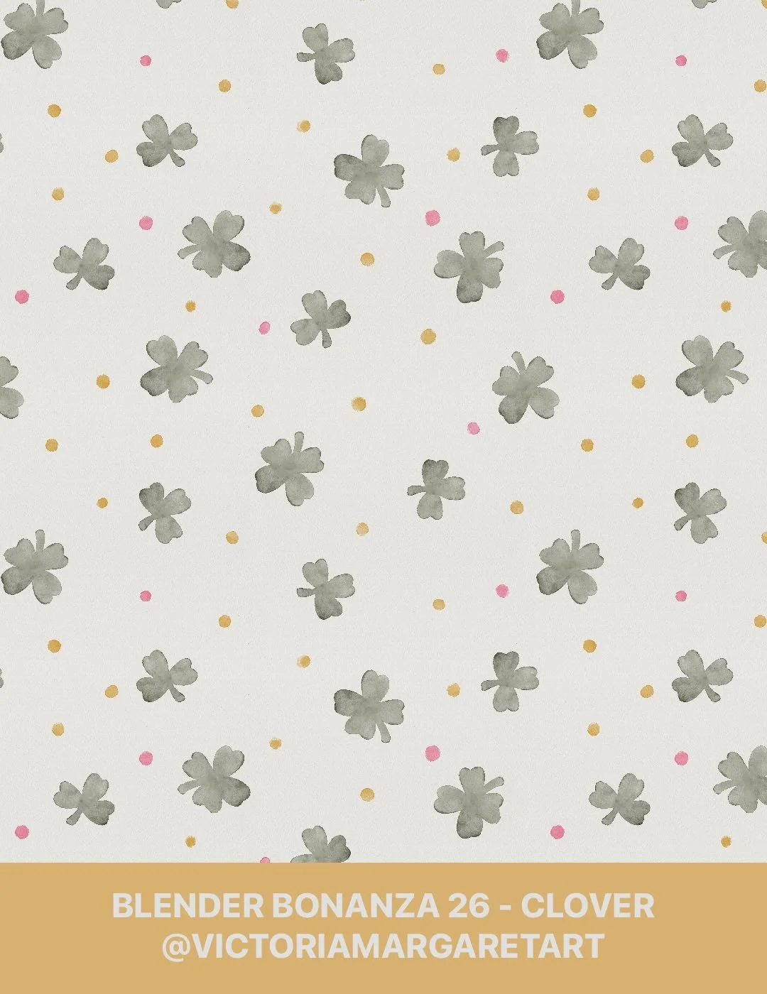 #Blenderbonanza26 prompt - Clover! 

#surfacepatterndesign #wallpaperandfabric #cloverart #watercolortexture
