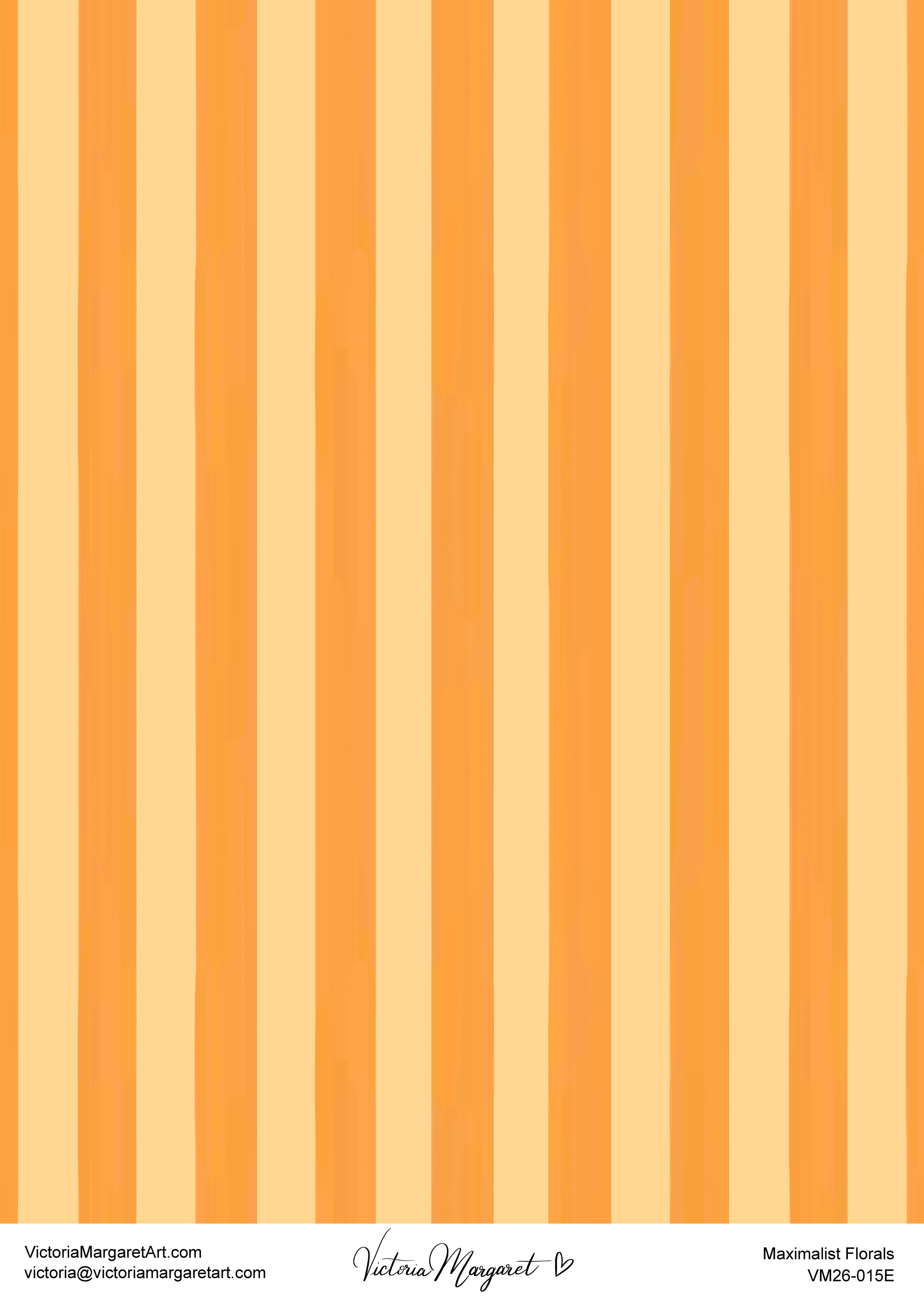 Pattern of vertical orange and yellow stripes.