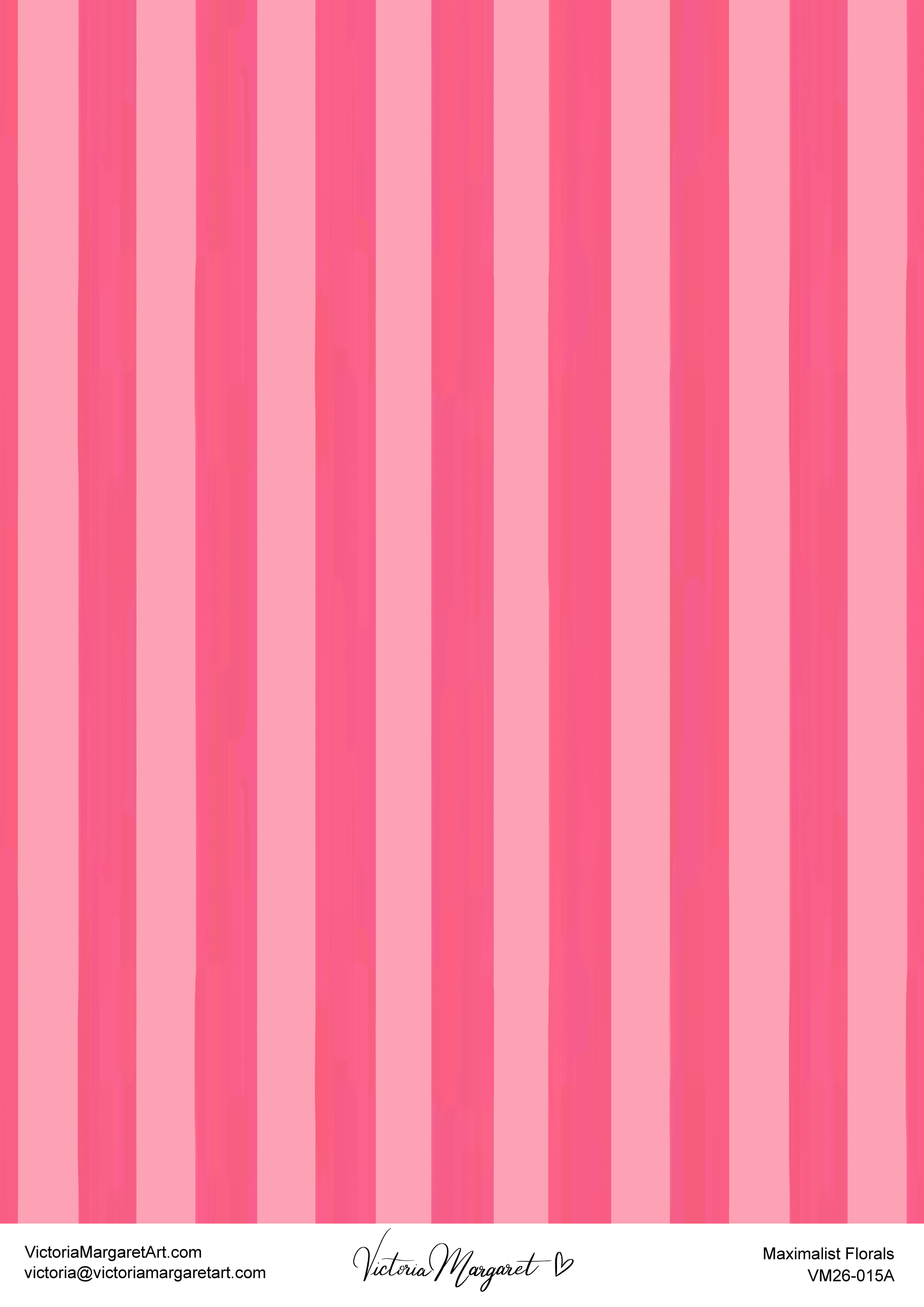 Pattern of vertical pink stripes.