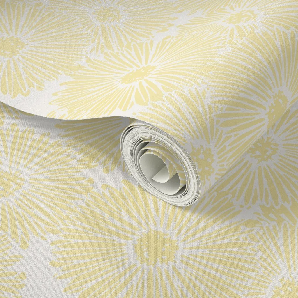 Daisy Bell Sun Wallpaper | Soft Yellow Daisy Floral — muse