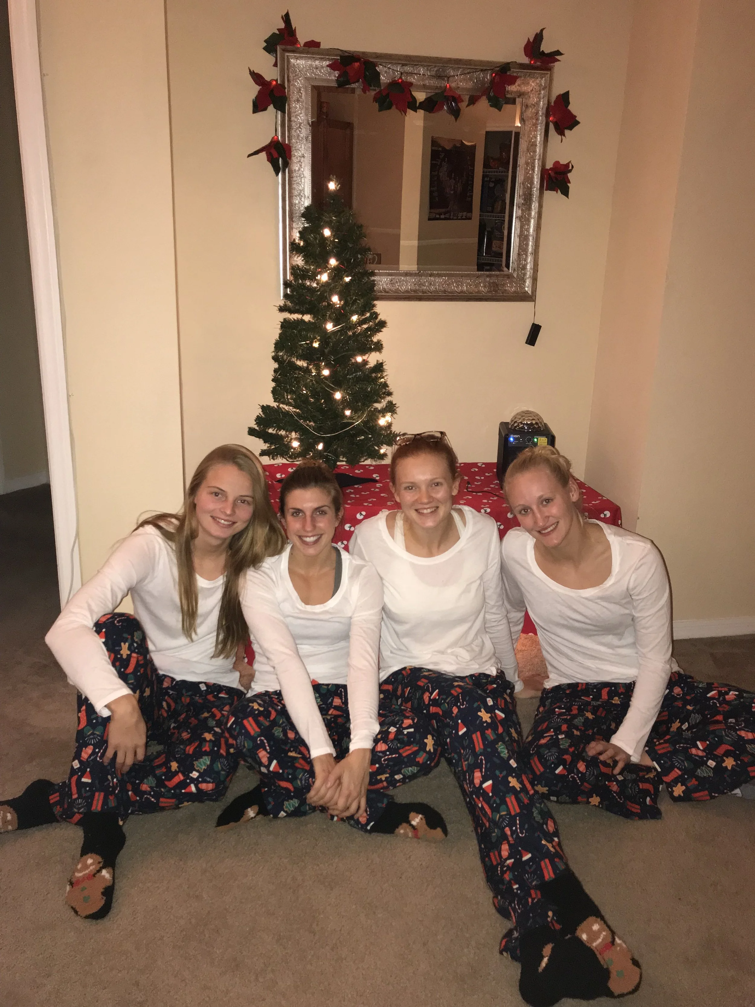 Annual Matching Christmas PJ's with roomies ❤️