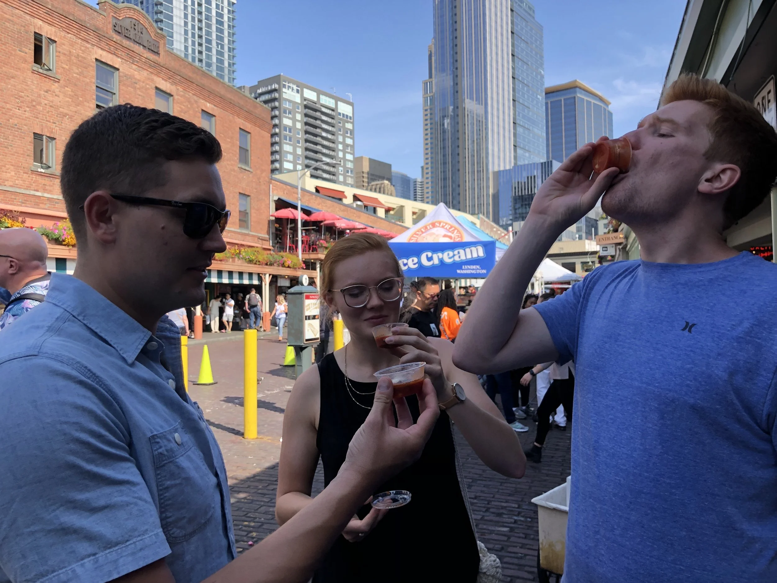 Pike Place Oysters with brothers, 2019
