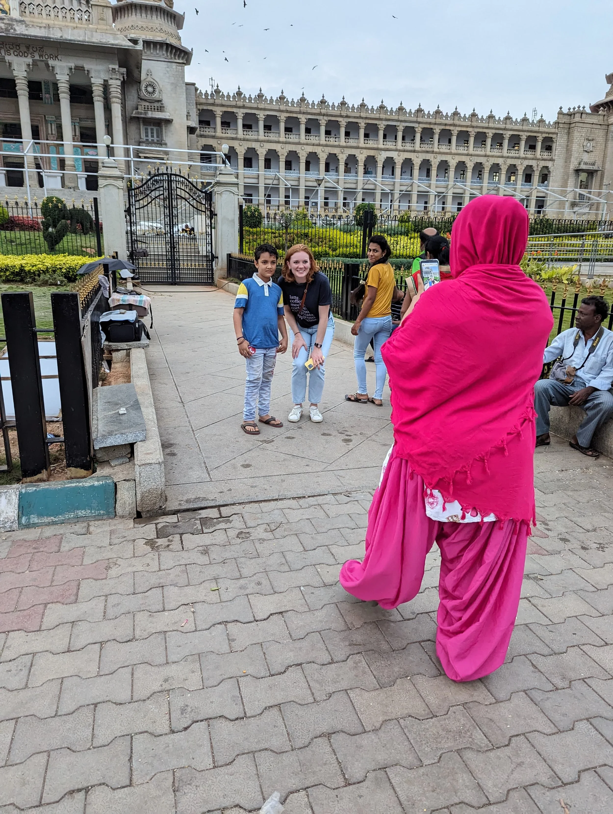 People taking pictures with my red hair, Bangalore, India, 2023