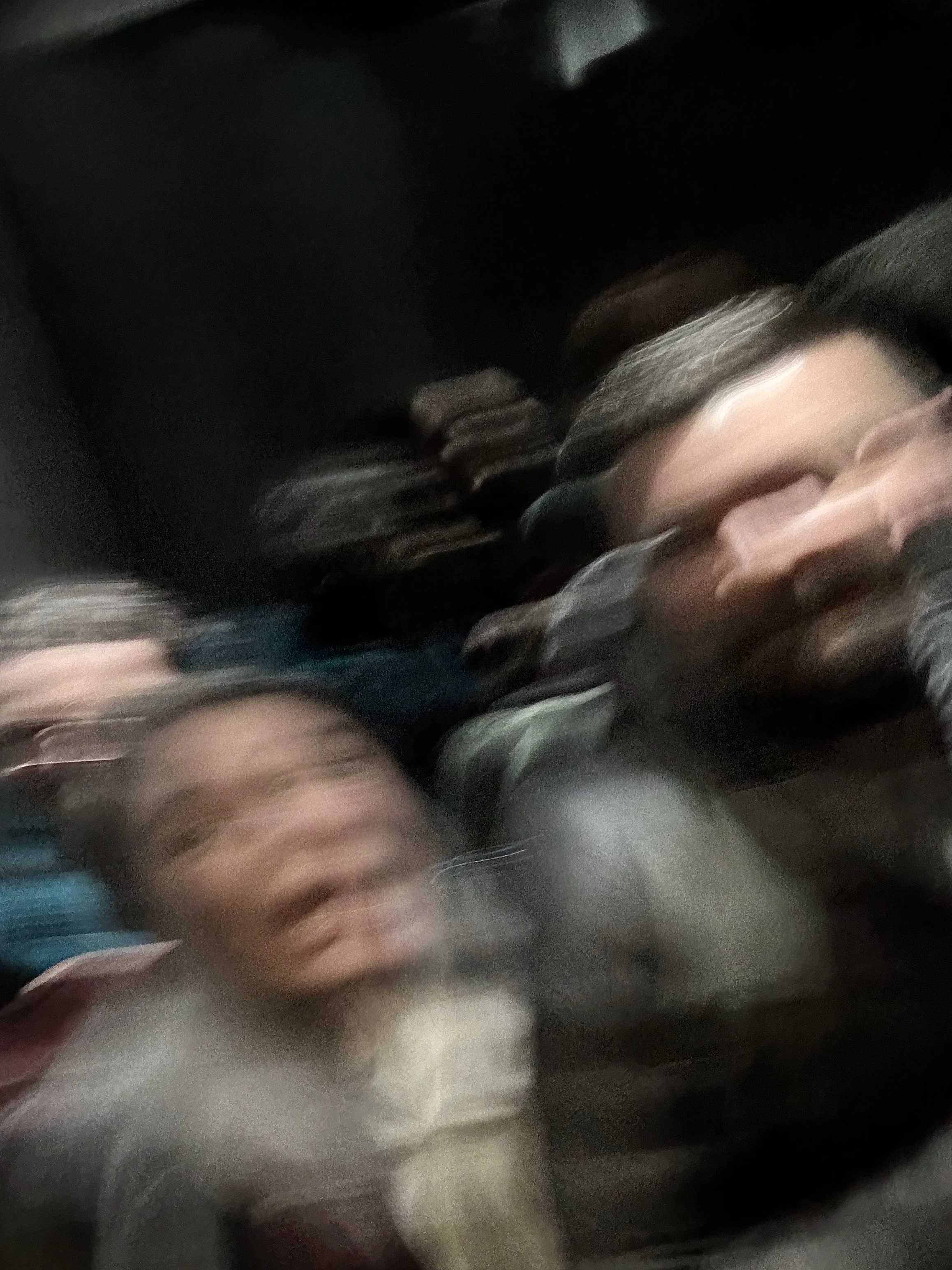 Many bodies, smol elevator, Paris, France 2024