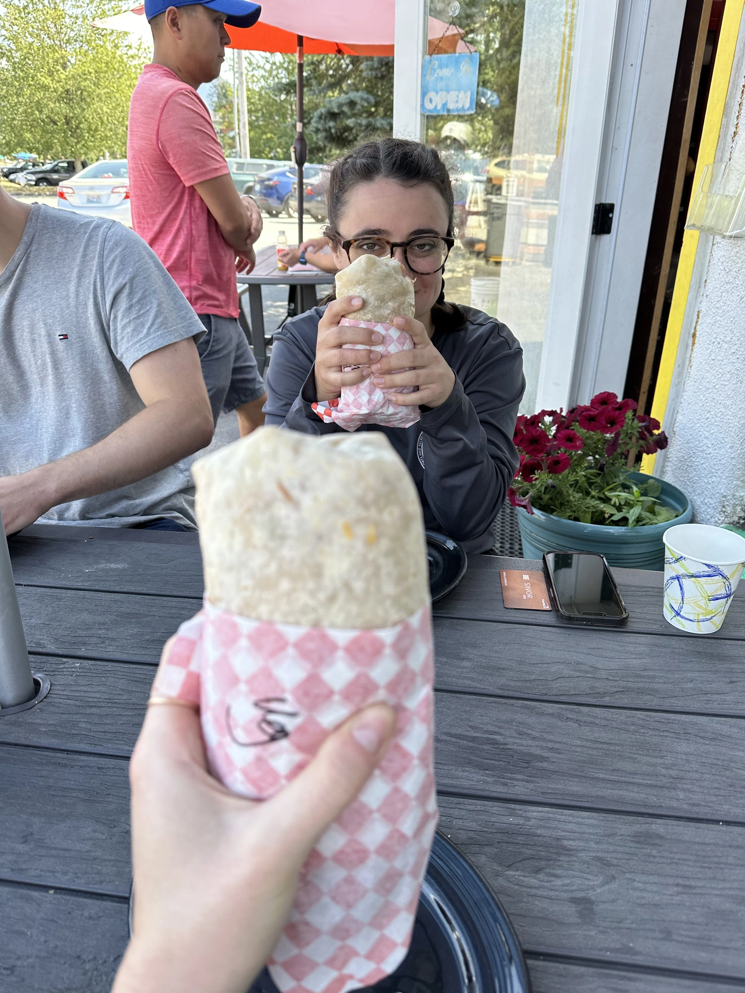 Post hike burritos, Washington, 2024