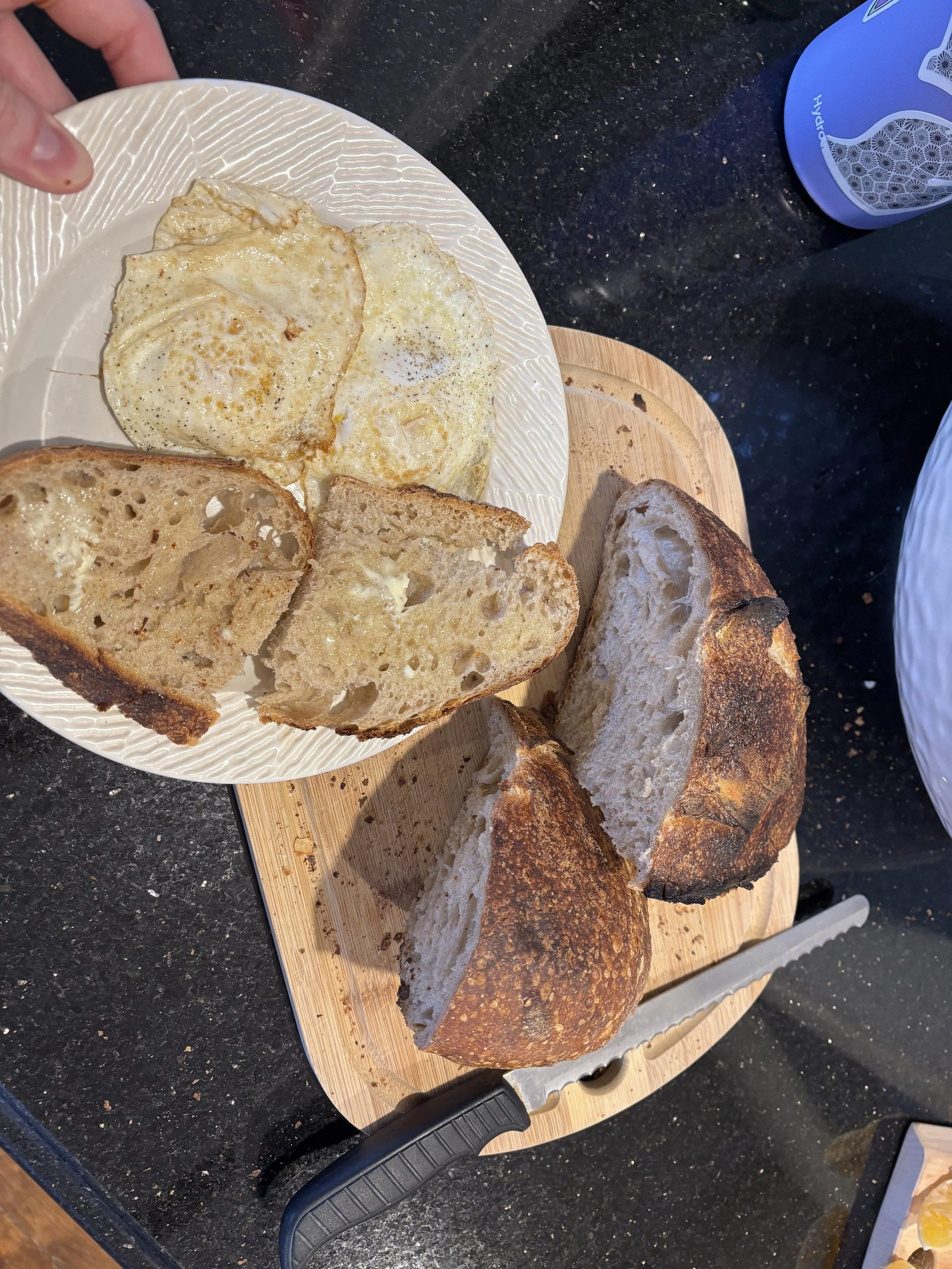 Eating my homemade bread, 2025