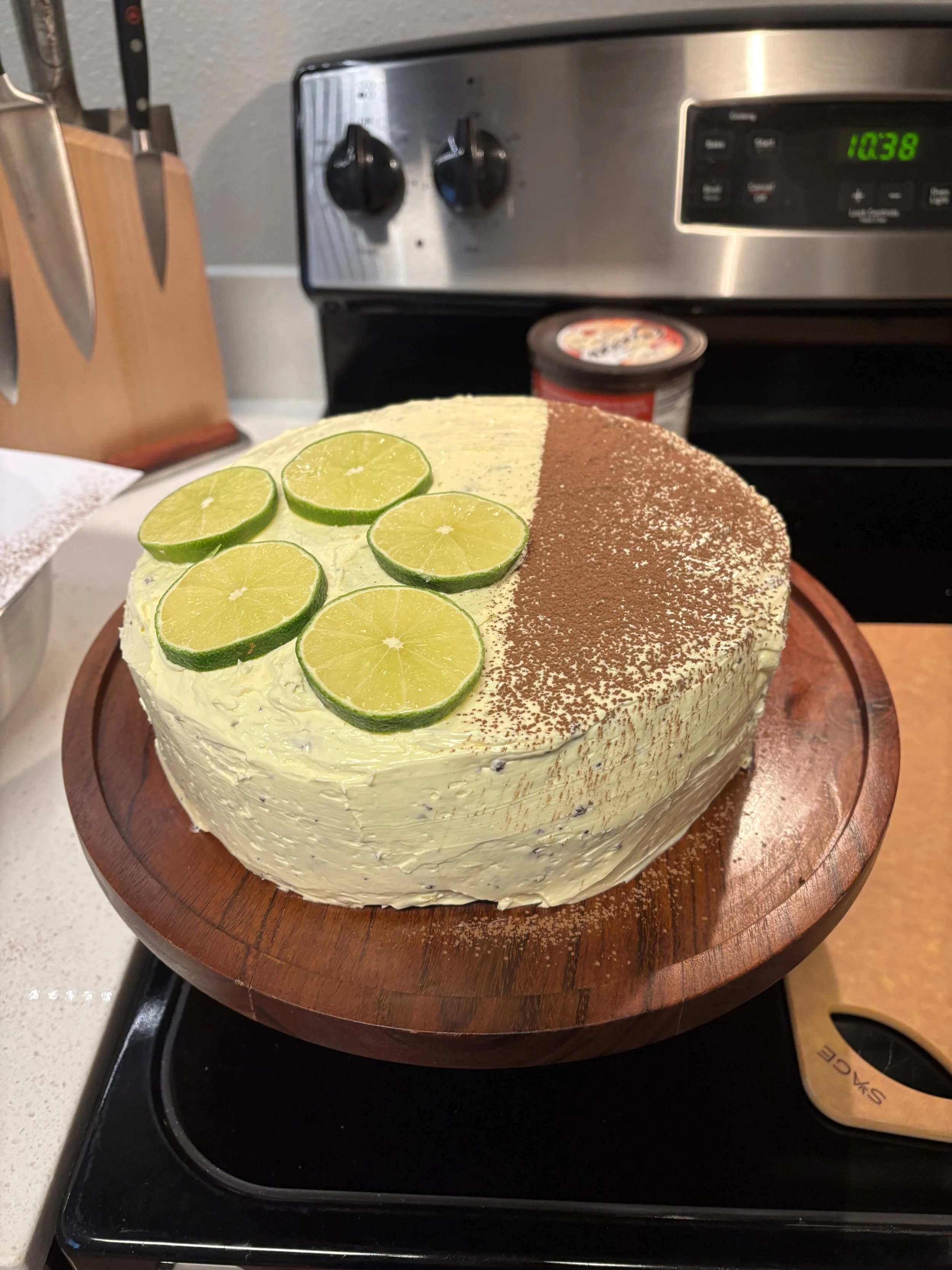 Dark chocolate and lime buttercream cake, Everett, 2025