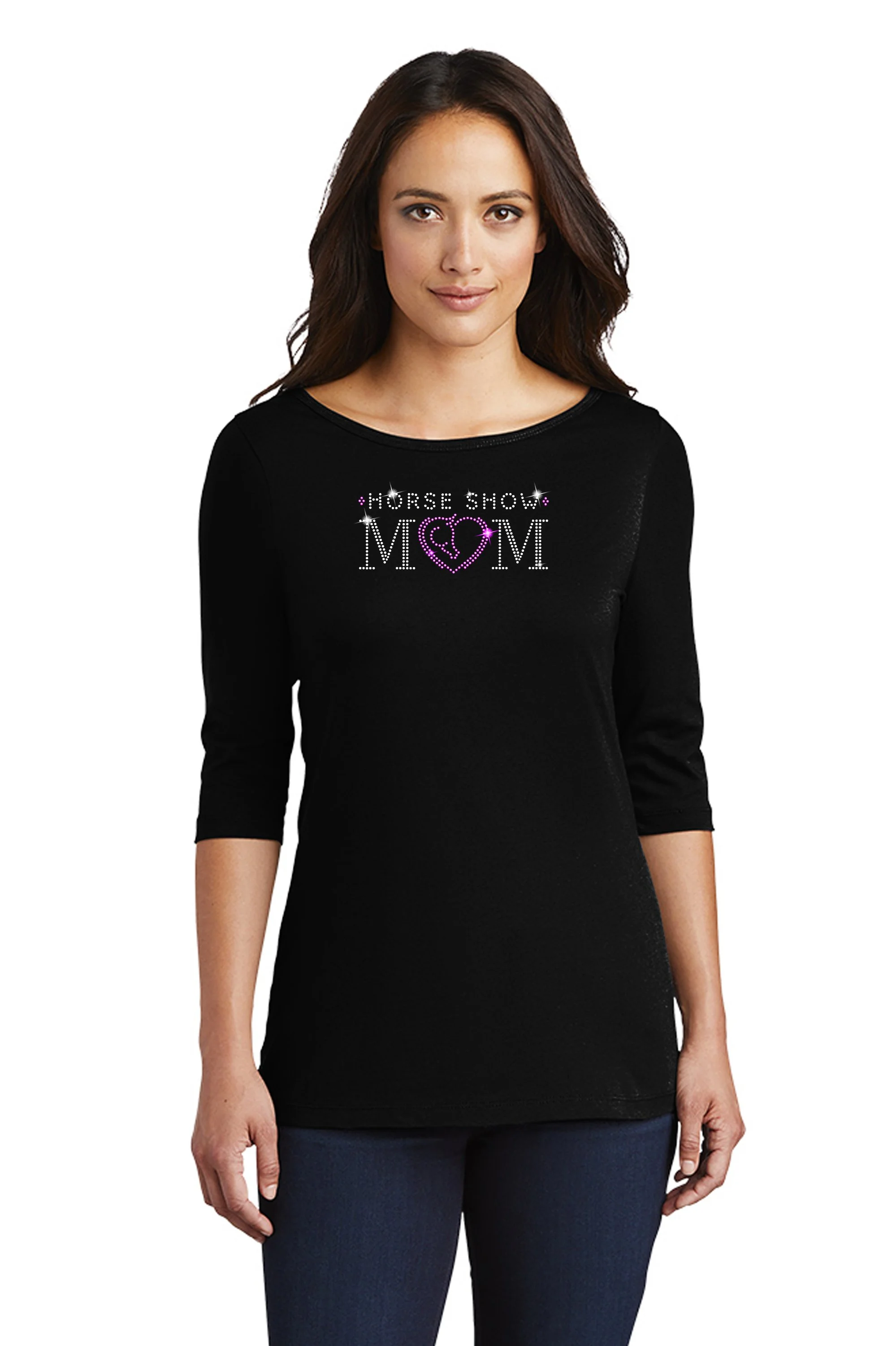 HORSE SHOW MOM in crystals