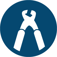 Crimping tool on a navy background.