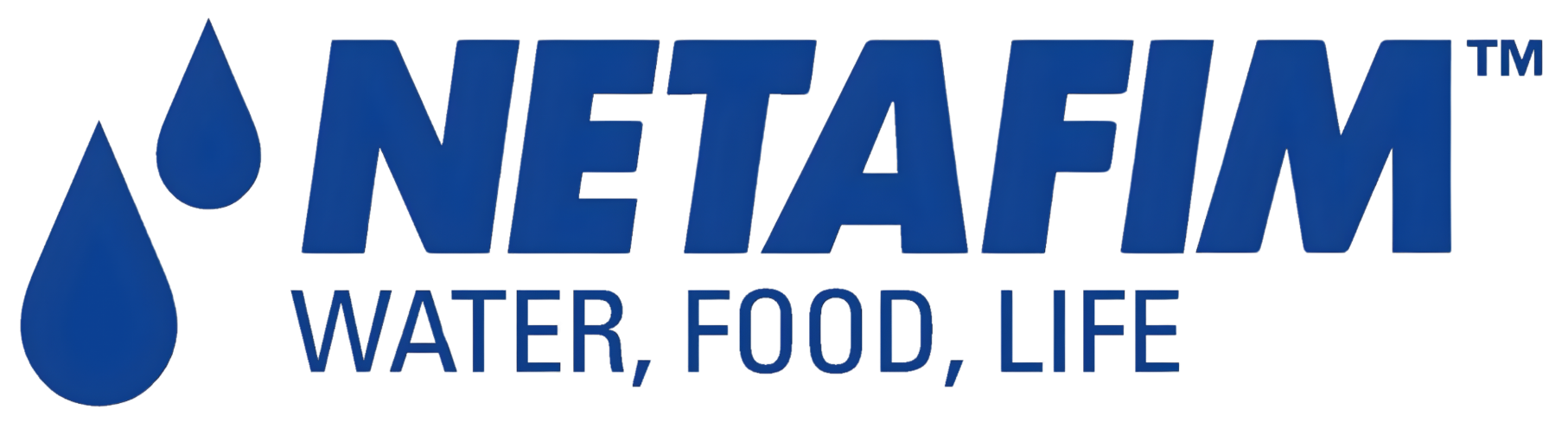 NETAFIM logo with water droplet icons and the words "Water, Food, Life" underneath.