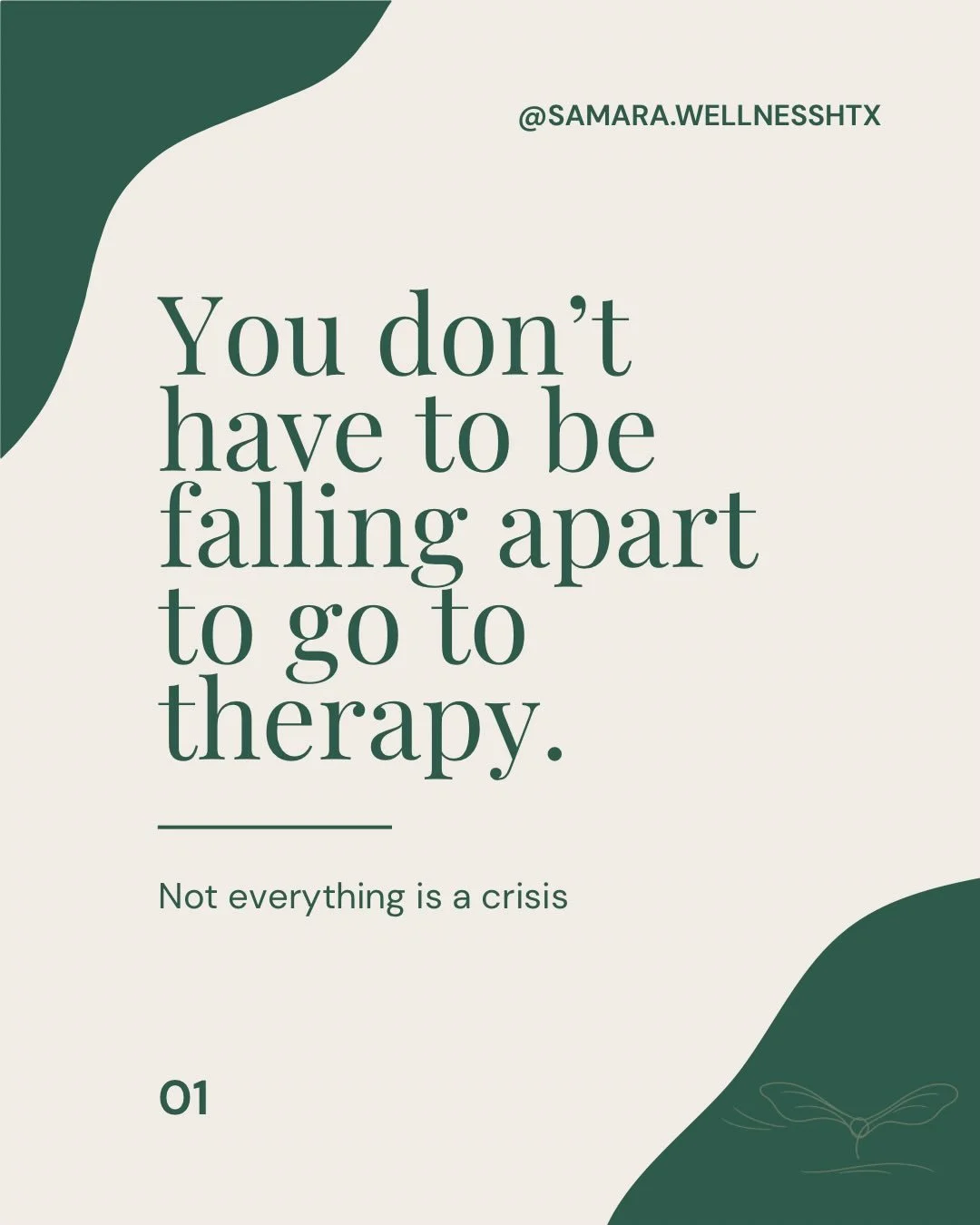 Therapy isn&rsquo;t only for moments of crisis. Sometimes it&rsquo;s simply a space to slow down, reflect, and care for your mental, emotional, and spiritual wellbeing. 

&mdash;

La terapia no es solamente para momentos de crisis. A veces tambi&eacu