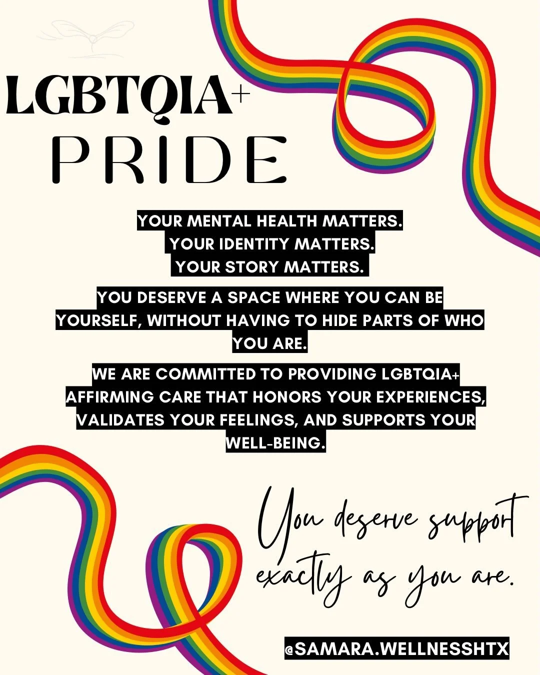 This Pride Month, we celebrate the courage it takes to show up as your authentic self. Everyone deserves a space where they feel safe, seen, heard, and accepted. 

Mental health care should be a place where you don&rsquo;t have to hide parts of who y