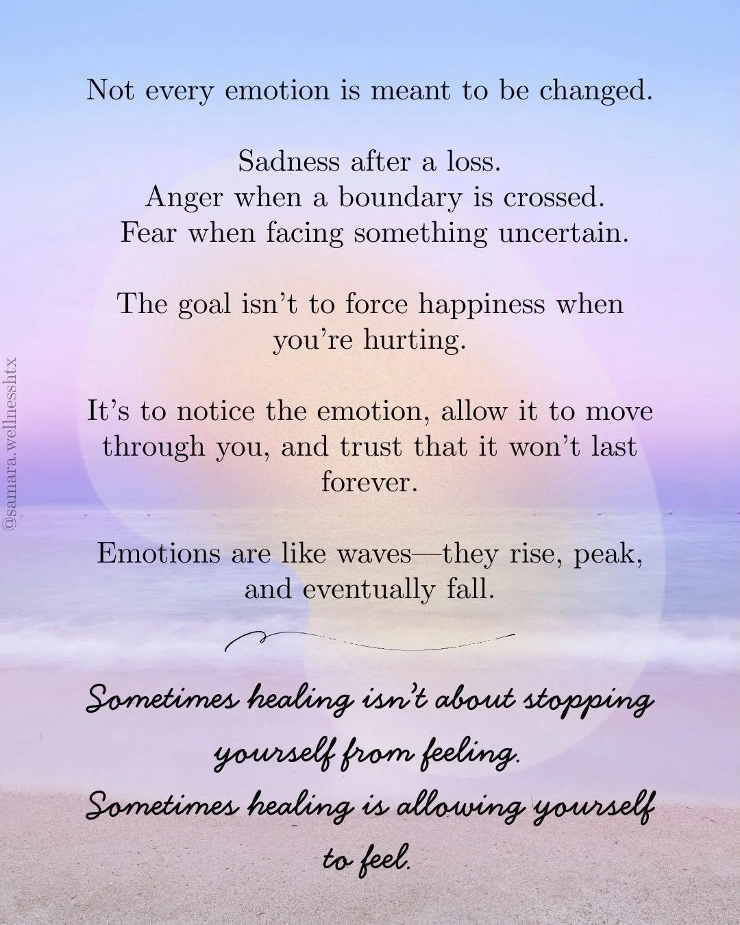 Emotions are not the enemy.

Many of us were taught to push away sadness, hide anger, or rush through discomfort. But emotional health isn&rsquo;t about feeling good all the time. It&rsquo;s about making space for our emotions without letting them ta