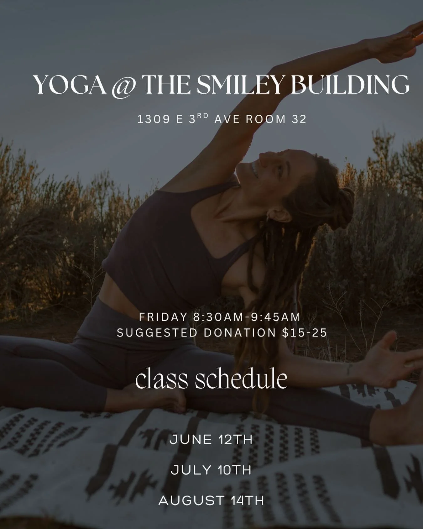 Join myself and three other incredible yoga teachers as we hold down the fort at Four Corners Yoga Studio in the Smiley Building for Sarah&rsquo;s classes. 🖤🪩🩶ALL classes are donation based drop ins and each will bring their own unique knowledge, 